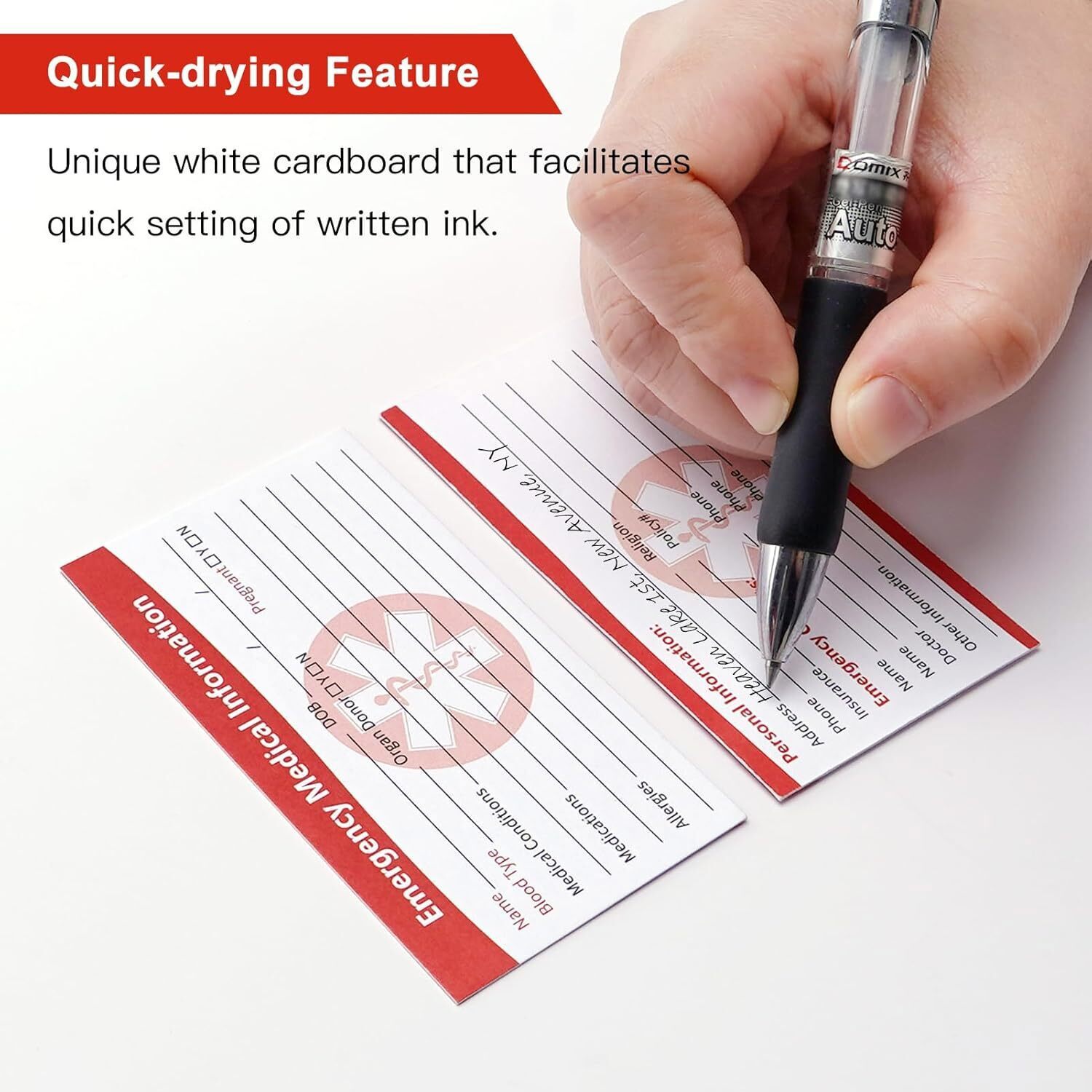 10 Pcs Emergency Medical Information ID Card Medical Alert Card for Wallet Phone