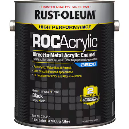 Rust-Oleum 314387 Acrylic Enamel Coating, Black, 1 Gal.