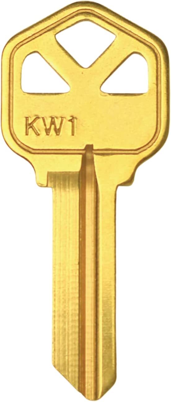 KW1 Brass Finish 5-Pin Key Blanks KW1 Uncut Blank Keys Pack of 50 Keys