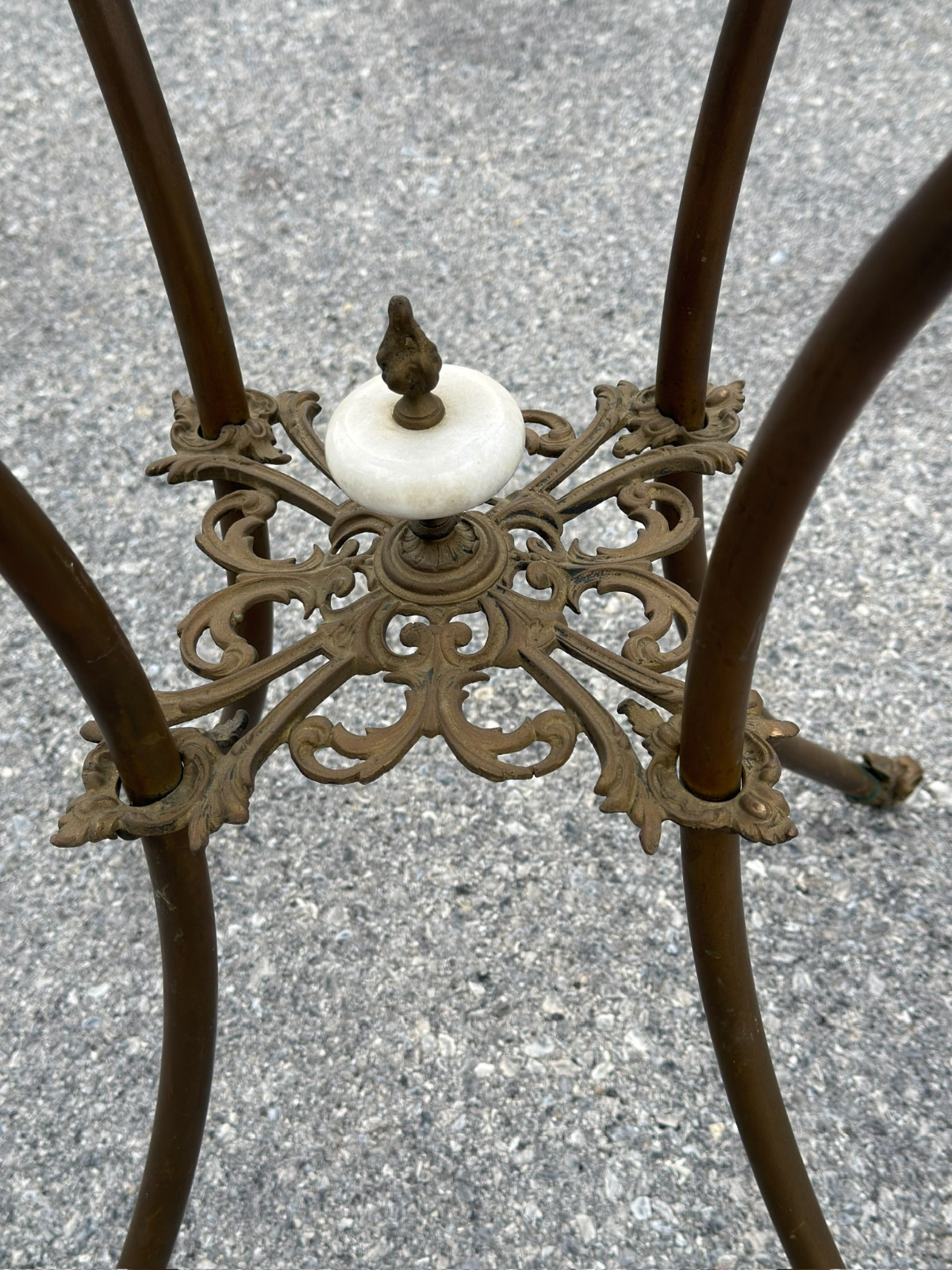 antique victorian bronze ornate marble top plant fern stand pedestal 1890