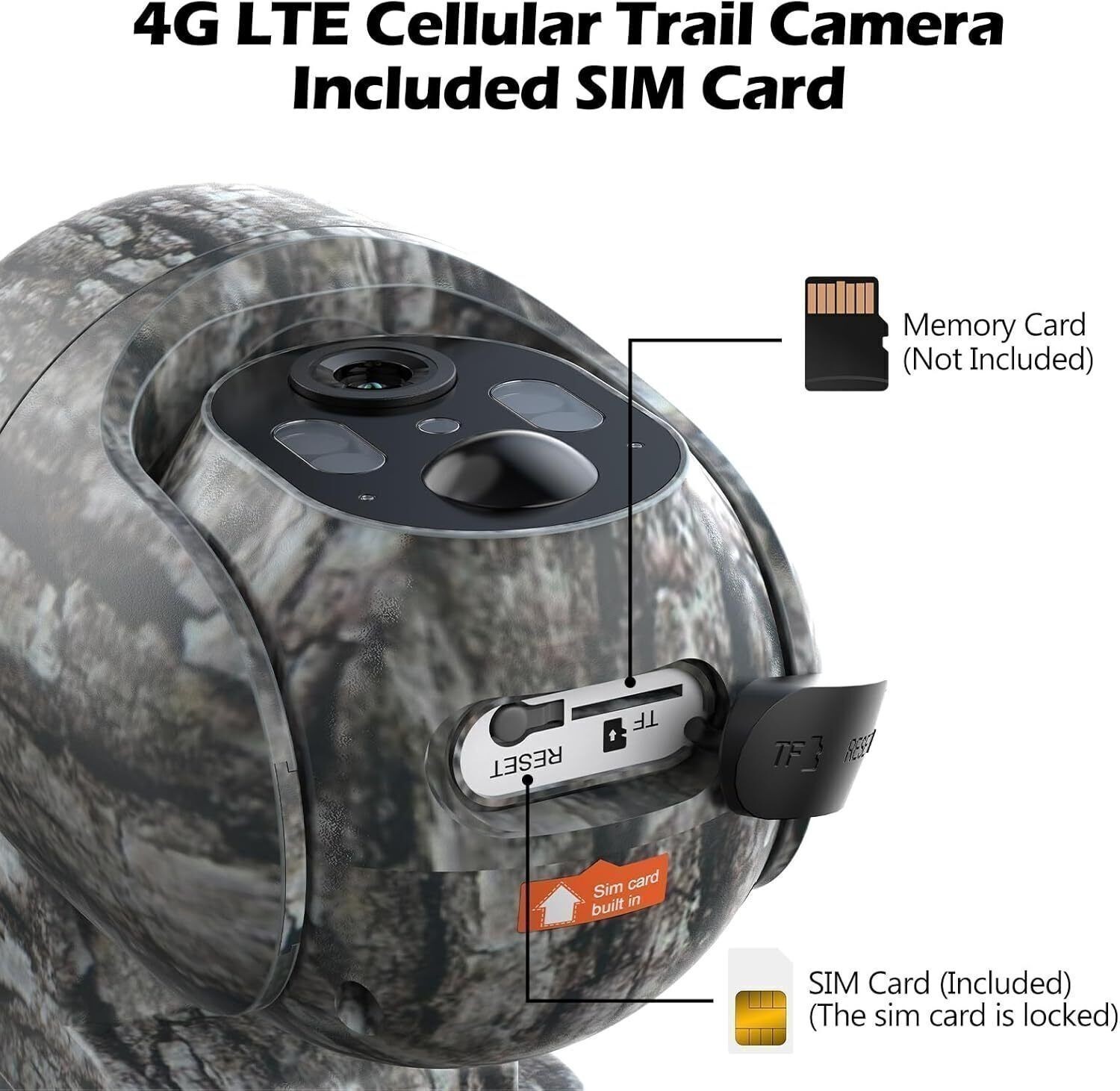 2Pack Solar Powered 4G LTE Cellular 2K PTZ Trail Camera Hunting Cam + SIM Card
