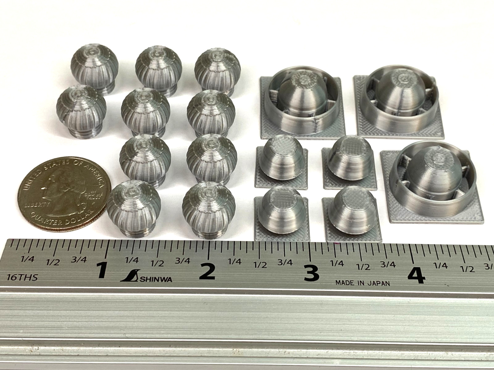 O Scale Roof Vents & Exhaust Fans – 17-Piece Set – Aluminum-Look Detail Parts