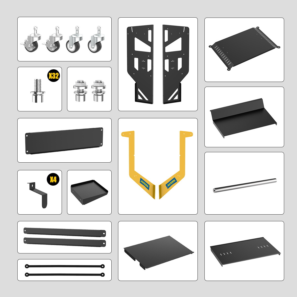 Car Sevice Tool Cart Mechanic Garage Multi-layer Storage Rolling Utility Cart