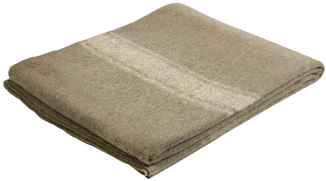 Khaki Italian Army Type European Surplus Style Wool Blanket