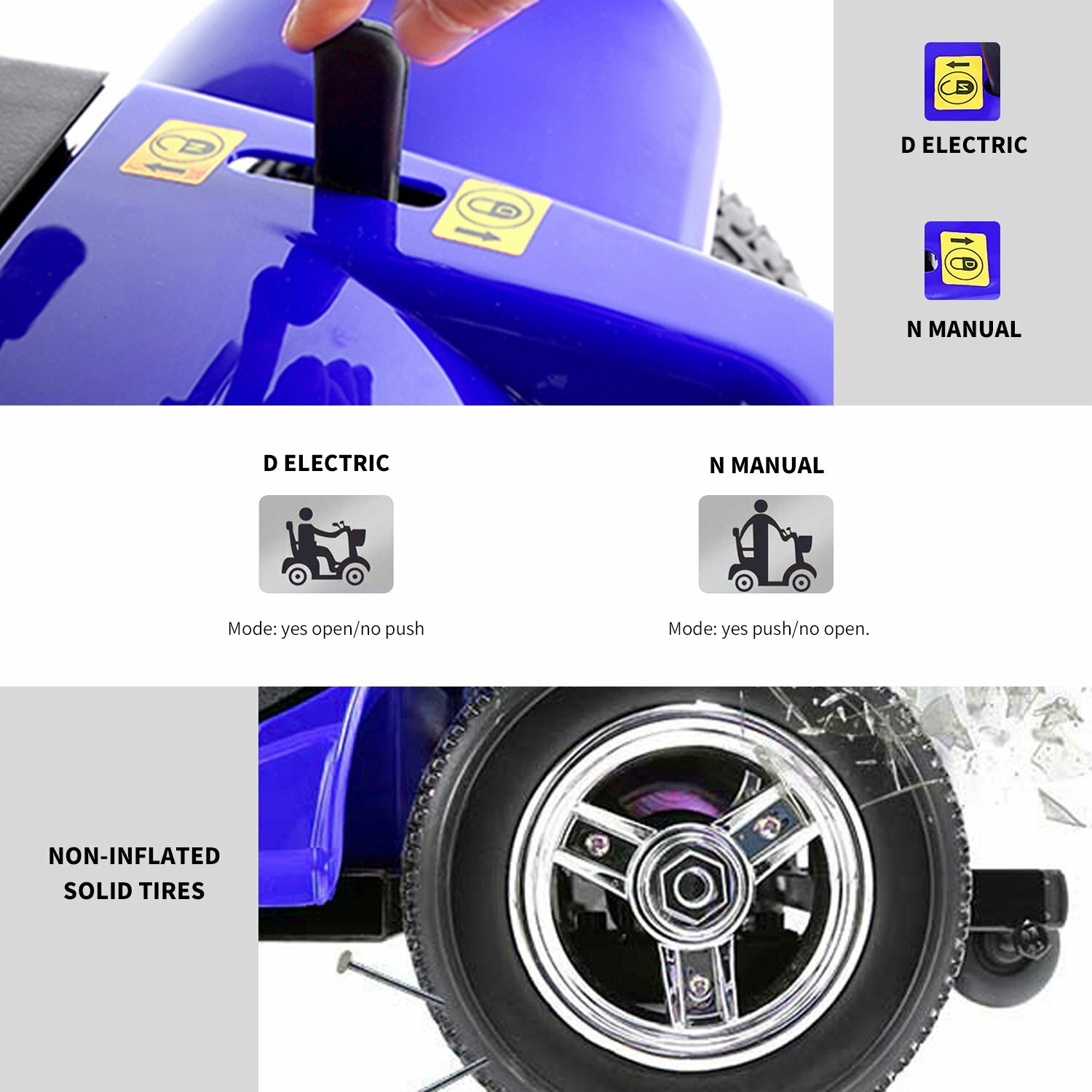 Used 4 Wheels Mobility Scooter Heavy Duty Electric Wheelchair for All Terrain