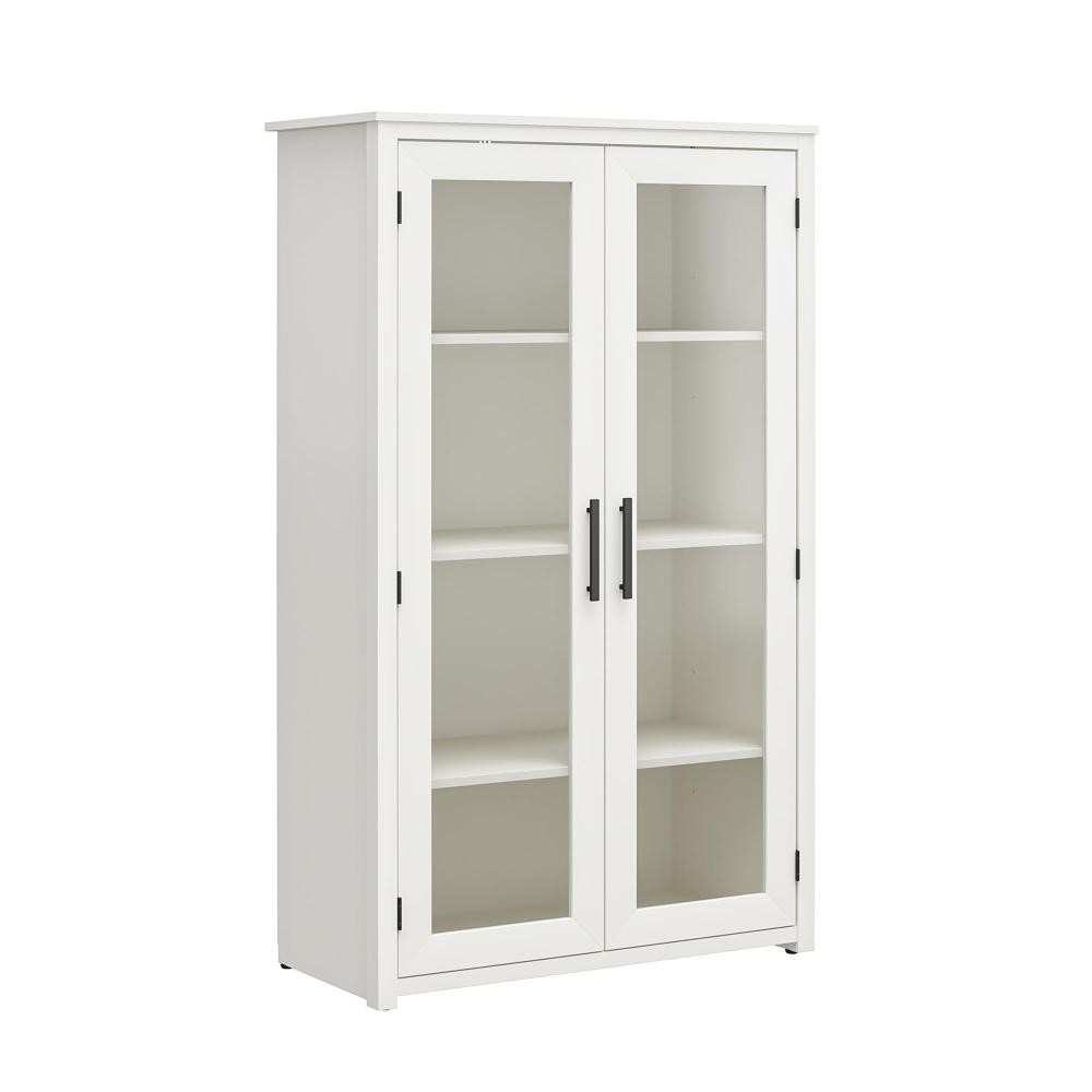 Modern Curio Cabinet w/ Glass Doors & 2 Adjustable Shelves