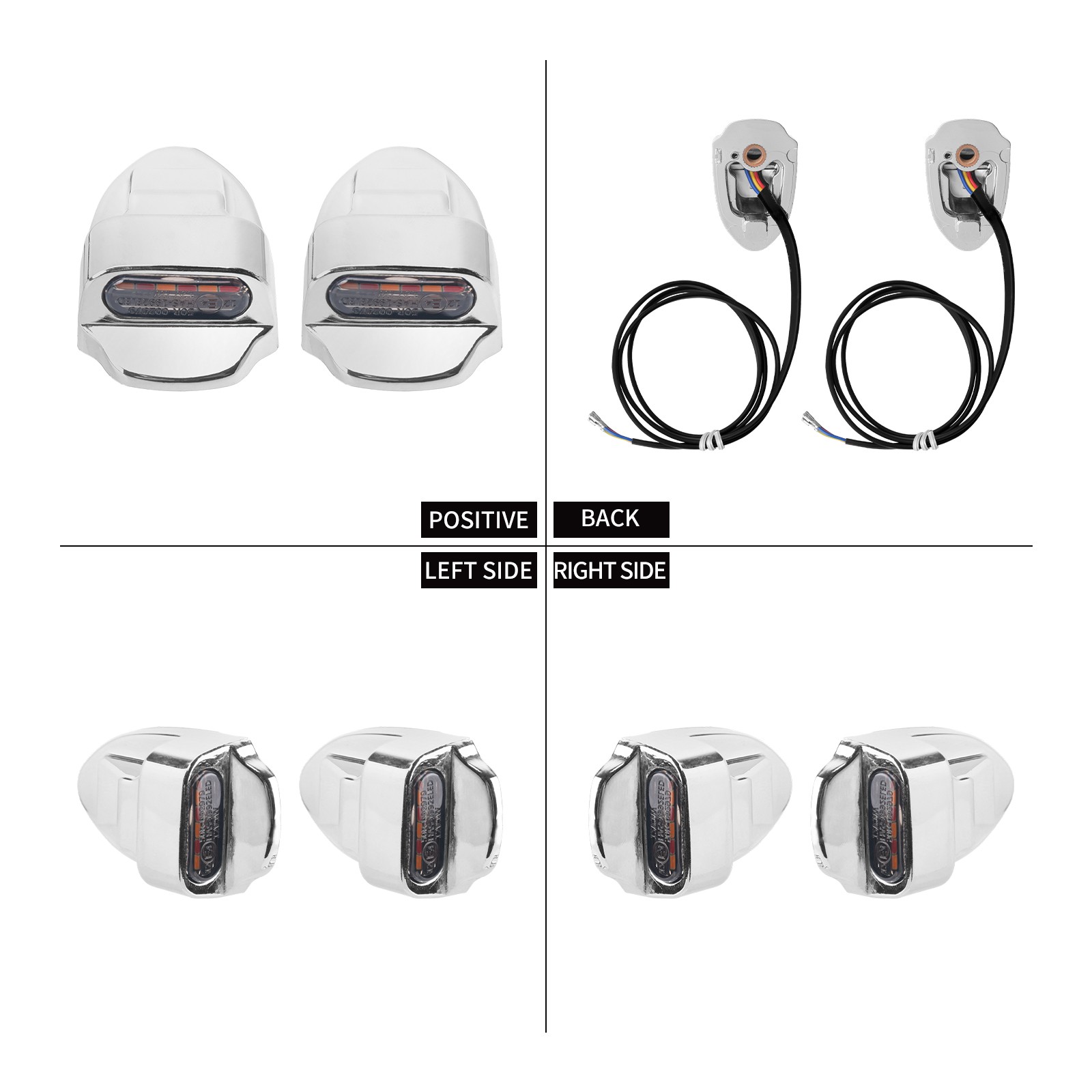 Chrome Rear Fender Strut Turn Signals LED Light For Harley Softail FXSTB 2000-25