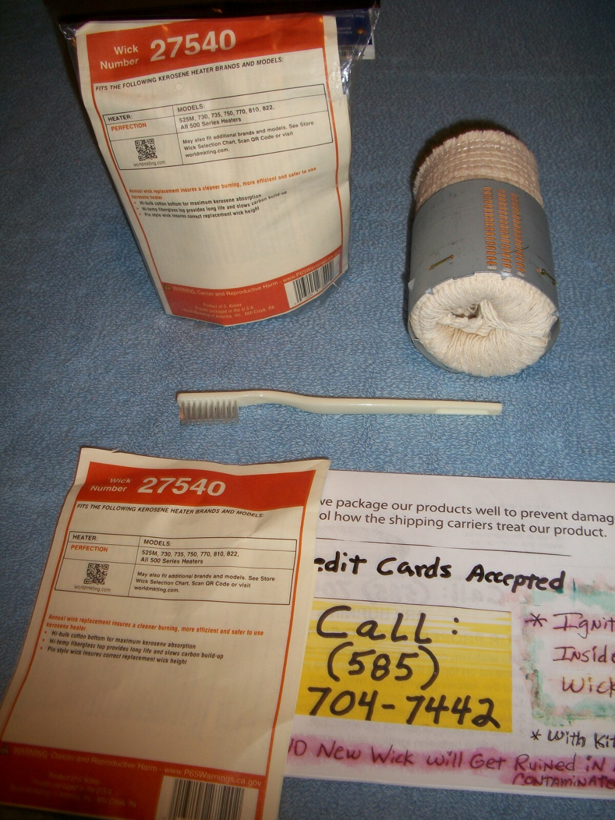 PERFECTION 500 WICK ....* 100% COTTON WICK * KEROWORLD 27540 - w/CLEANING BRUSH