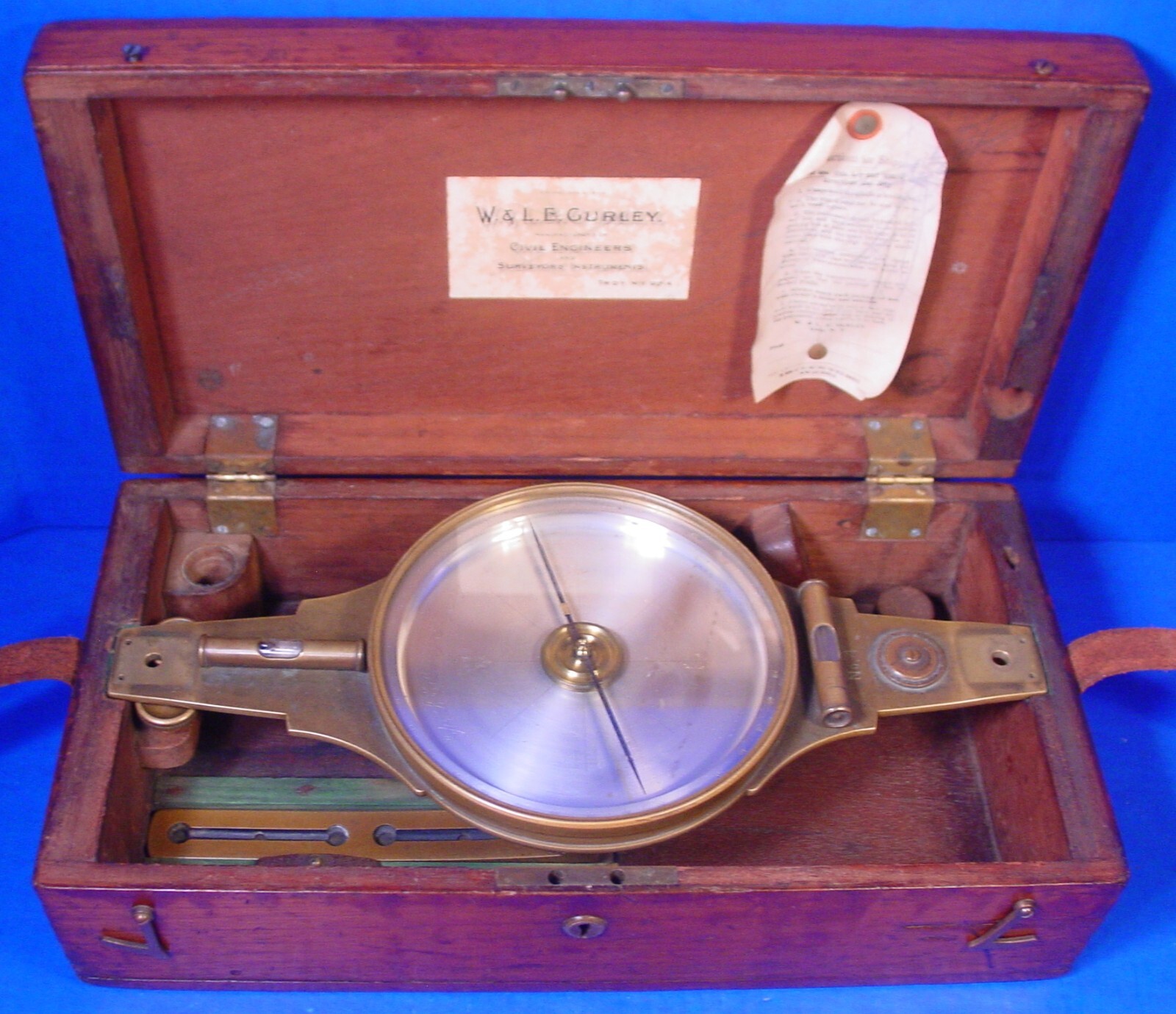 1868 Gurley Plain Compass w/Orig. Box - Large Early Example
