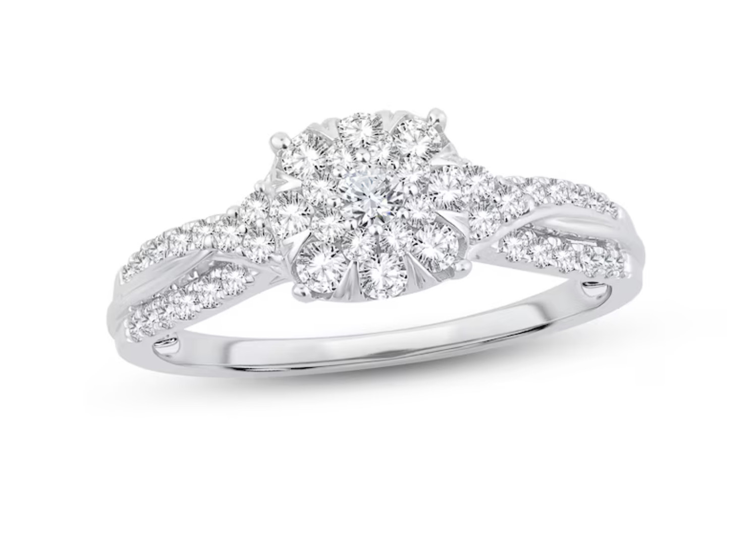 Kay 'Adore' Diamond Engagement Ring 1/2 Ct Tw Round-cut 10k White Gold Size 6