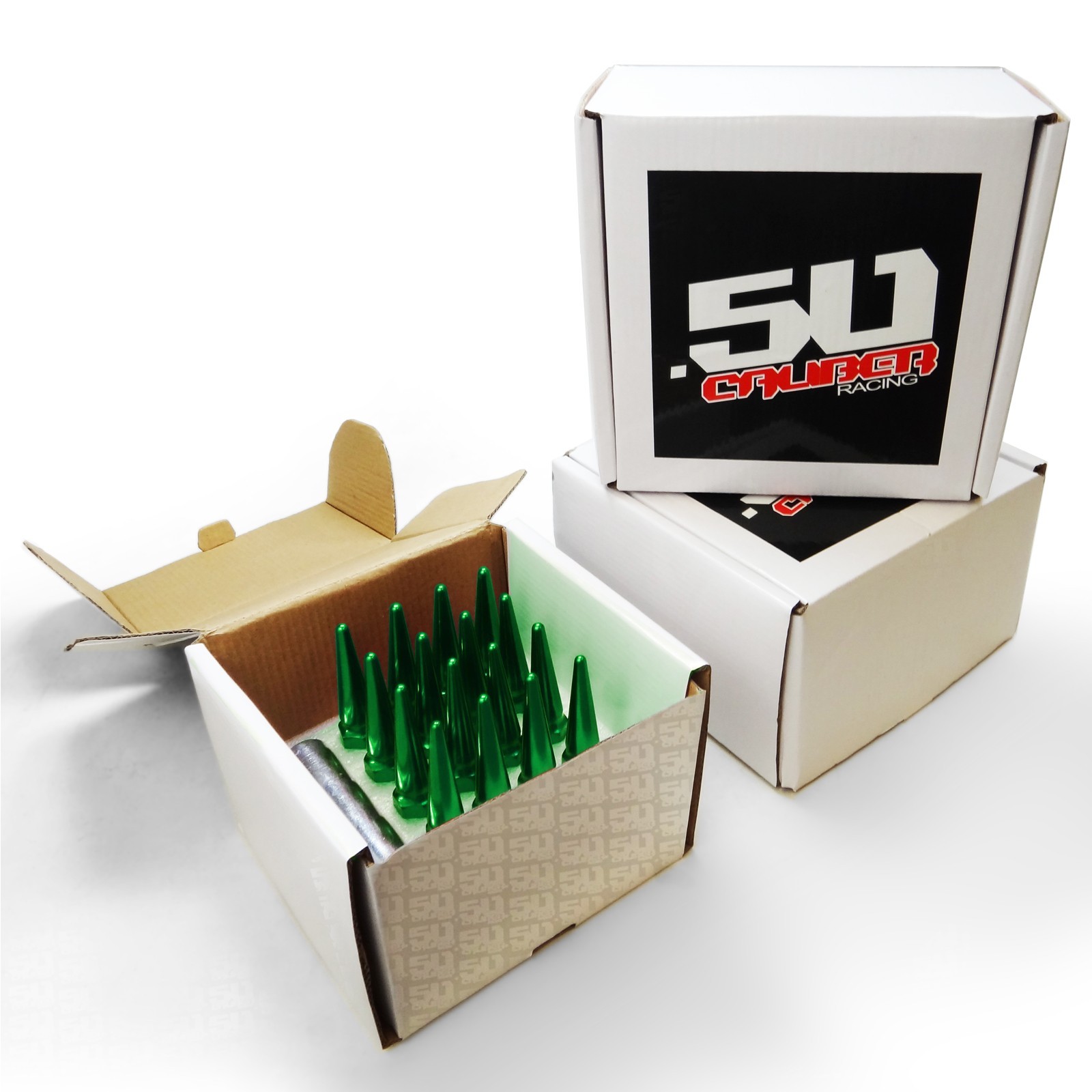 Green Long Steel Spike Lug Nuts 10x1.25 ATV Can-Am Yamaha Honda Suzuki Kawasaki