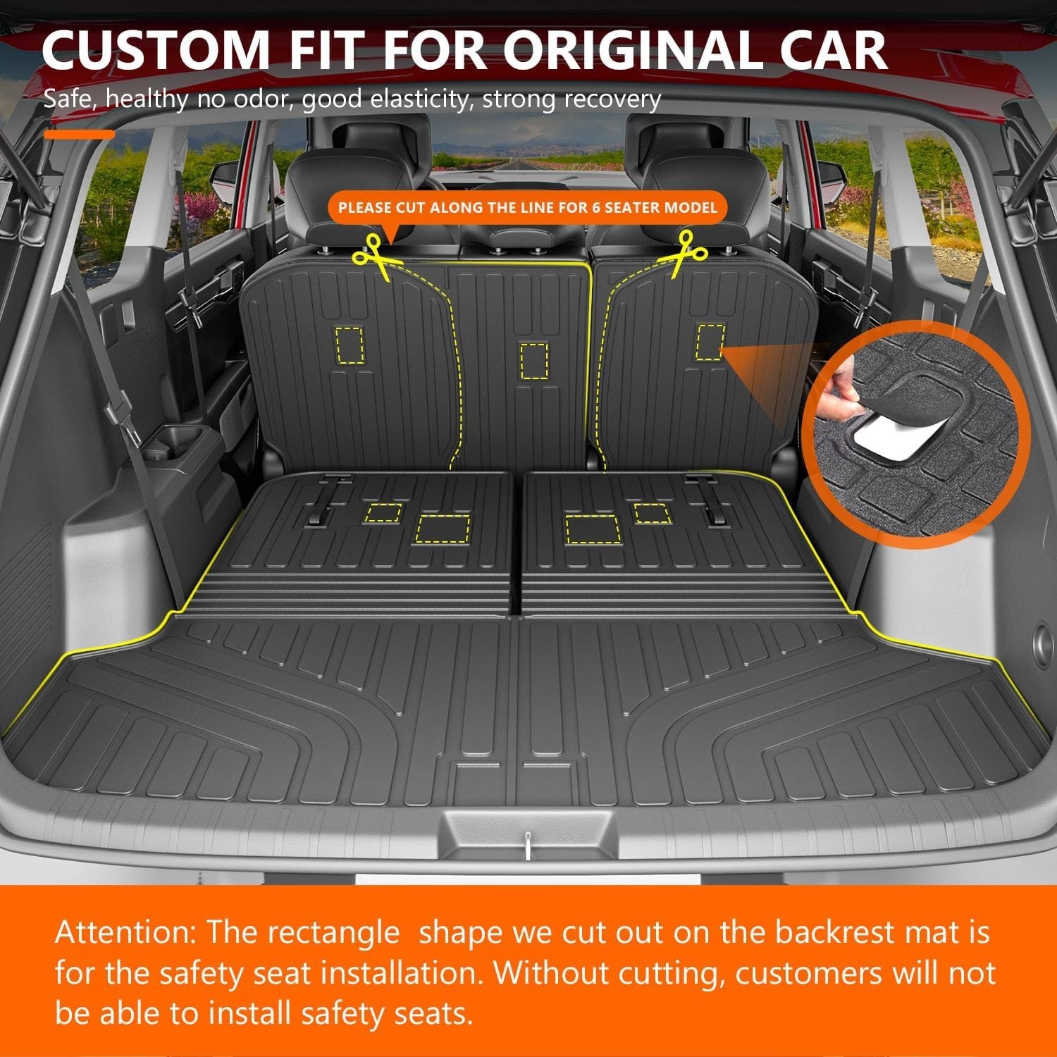 For 2024 2025 2026 Kia EV9 Floor Mat Cargo Mat Floor Liner Trunk Backrest Mats