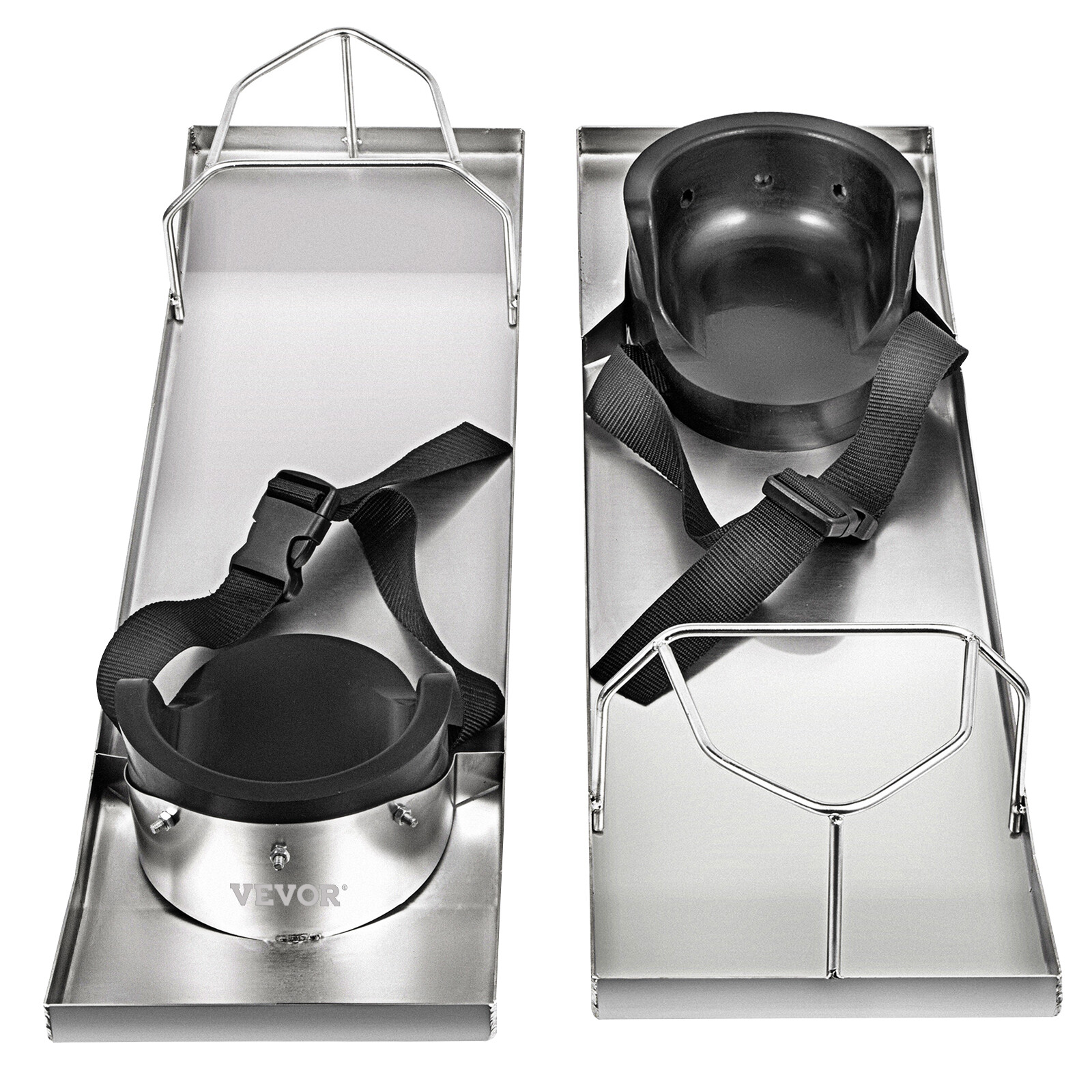 VEVOR Concrete Knee Boards Stainless Knee Sliders 28" x 8" Pair w/ Knee Pads