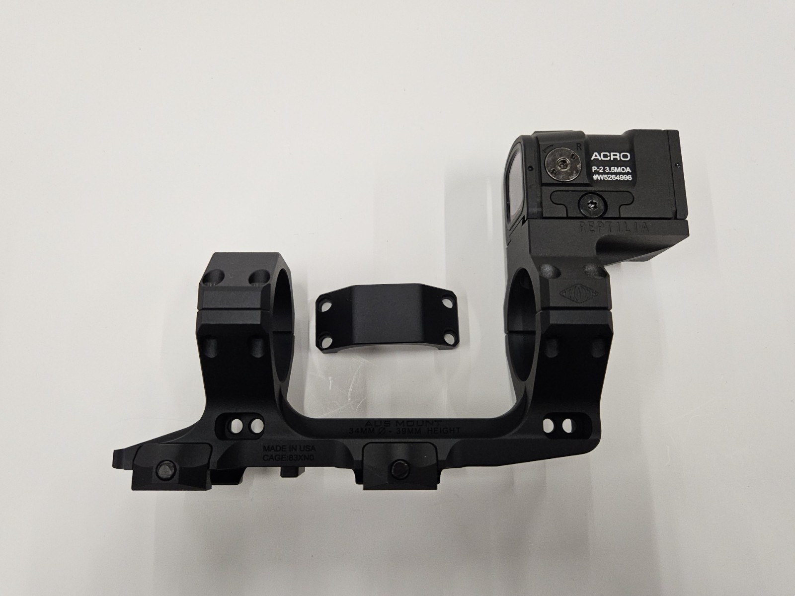 Evolution Gear Black 34MM 1.53" AUS Mount & ACRO P2 Combo - Fast USA Shipping