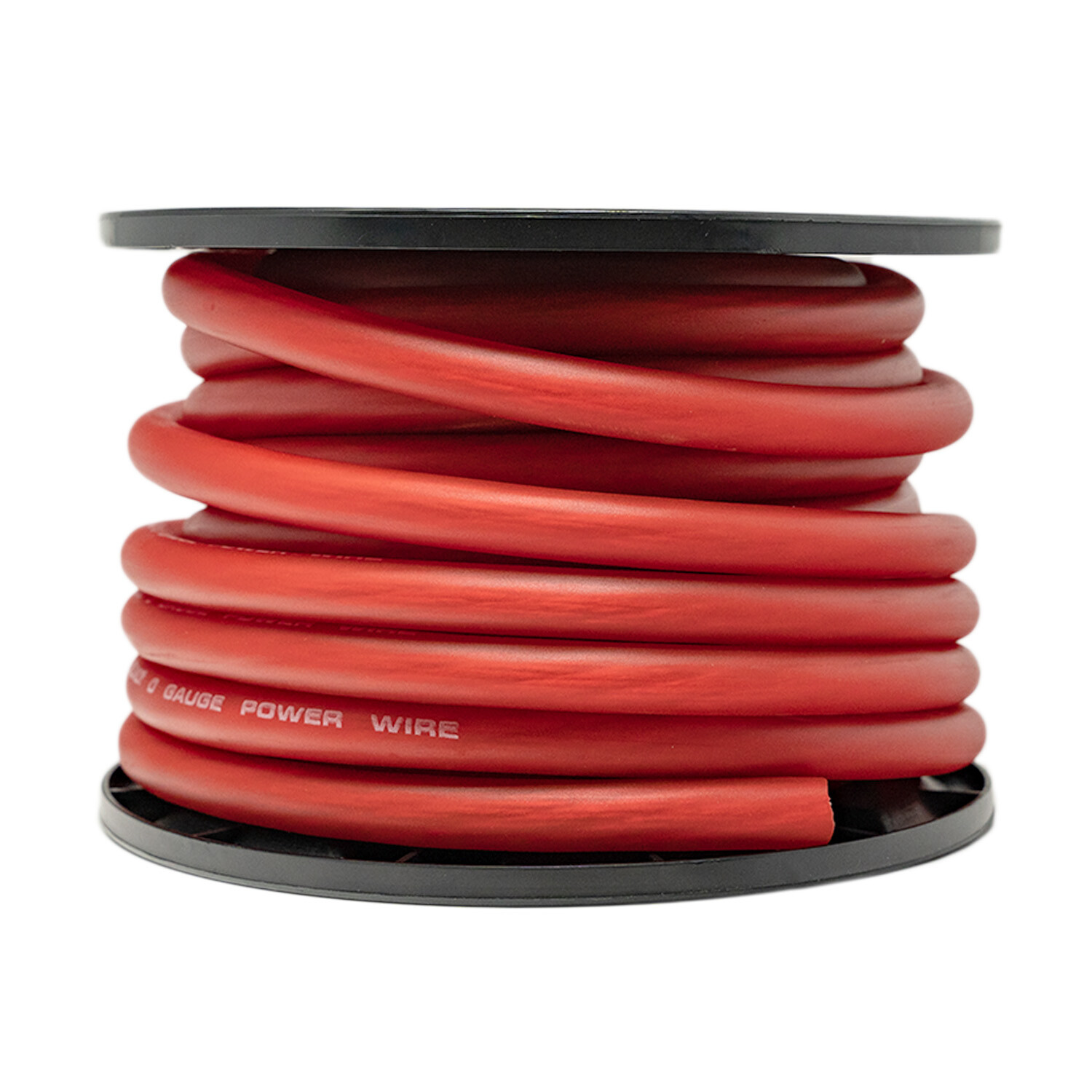 SoundBox CW0-50R, 0 Gauge 50' CCA Amplifier Power / Ground Amp Wire Spool, Red