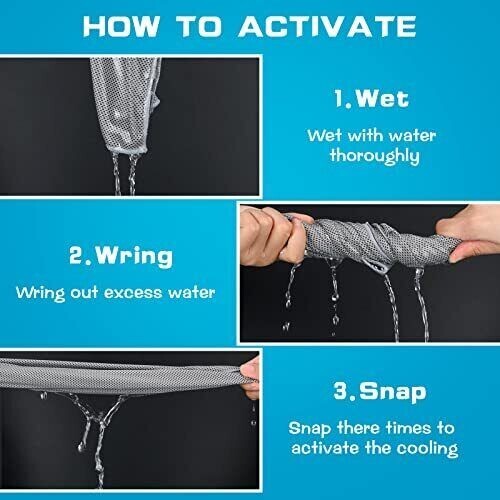 2 Cooling Hoodie Towel, Quick Dry Breathable Neck Wraps Microfiber Black