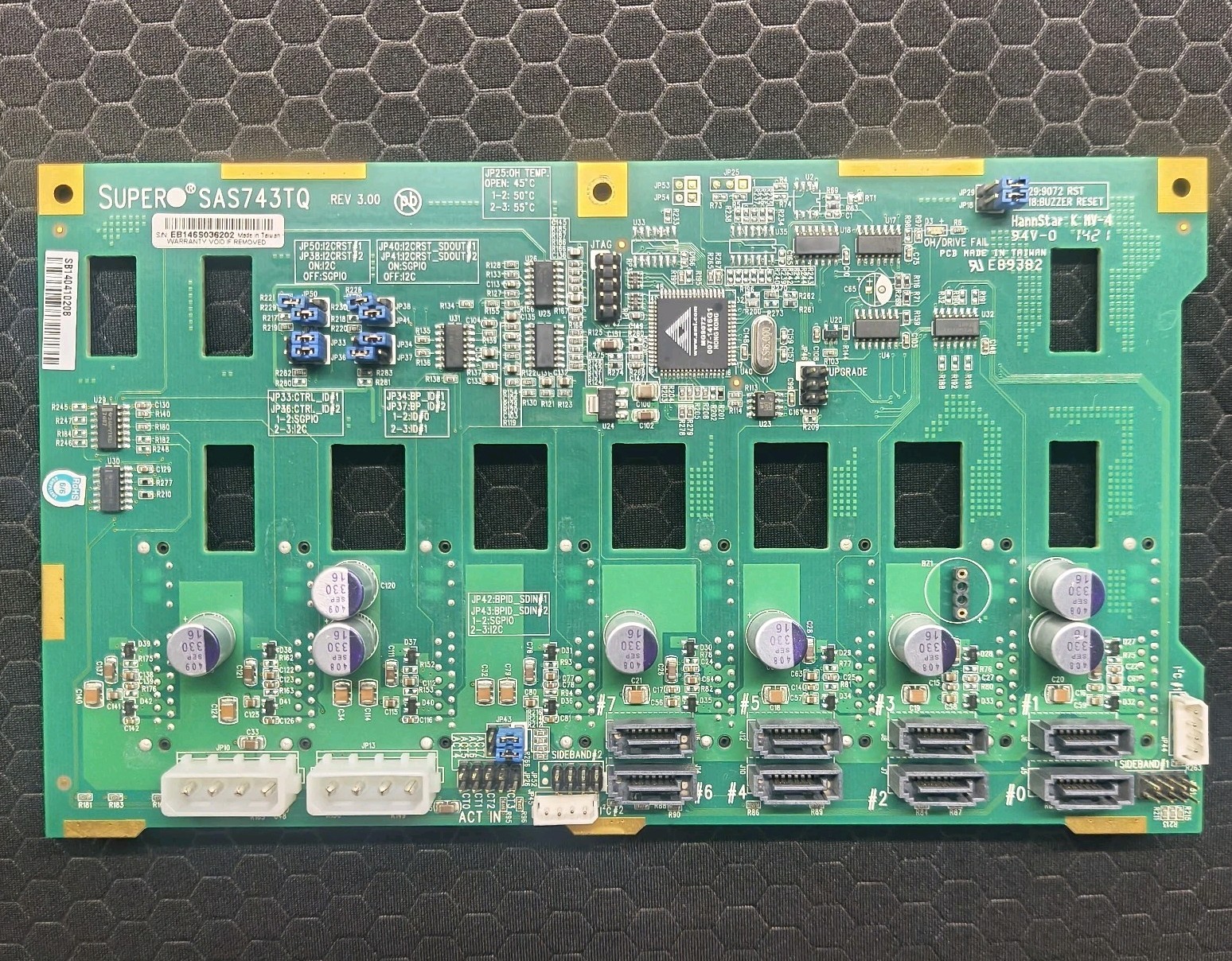 SuperMicro SAS-743TQ Back Panel SATA & SAS Board SAS743TQ Backplane plane 8-Bay