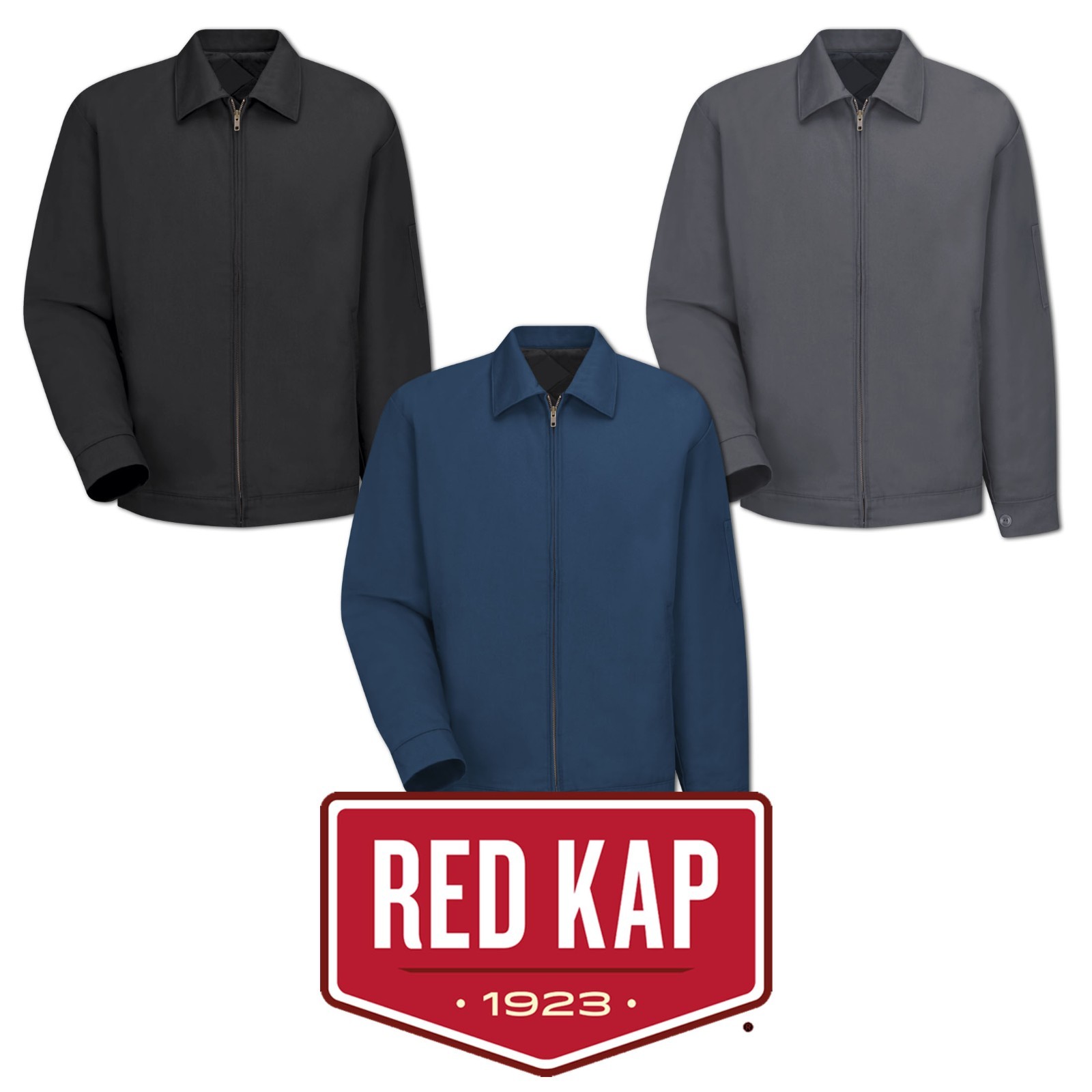 Red Kap Work Jacket Mechanic Auto Technician Slash Pocket Industrial Uniform J22