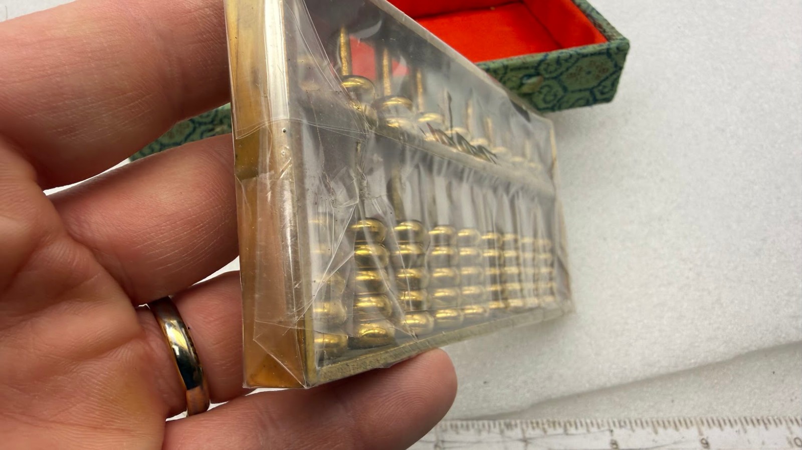 Brass Mini Abacus In Original Box still wrapped looks new as shown!!