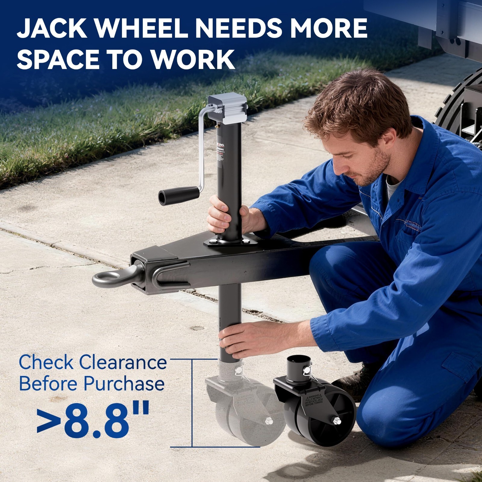 2000lbs Dual 6" Trailer Jack Swivel Caster, Wheel Replacement with Pin for RV