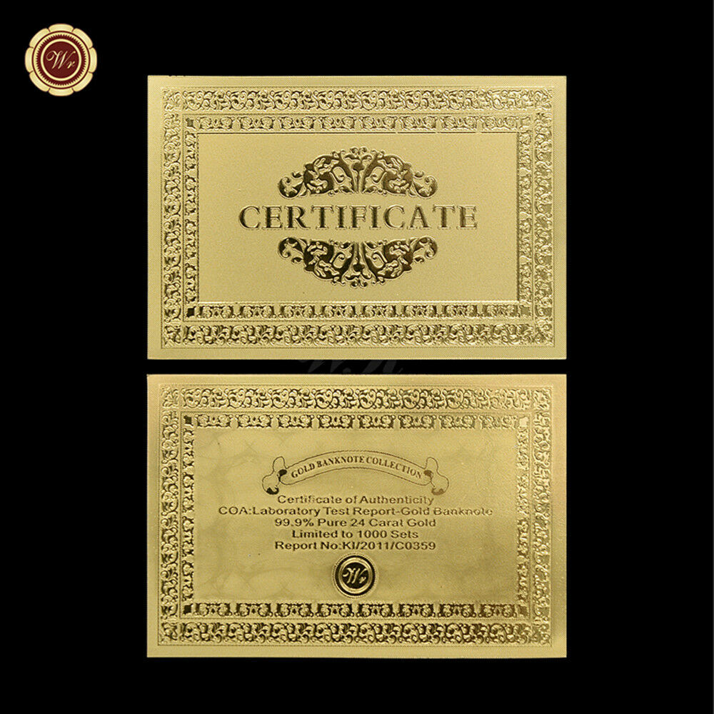 1928 US $5 Gold Banknote With bag and certificate of authenticity