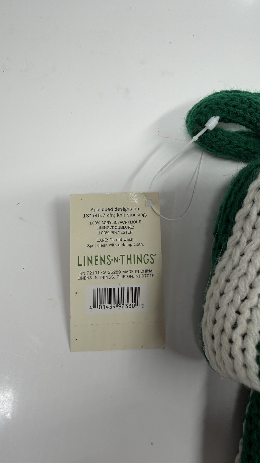 NOS LNT Vintage Sweater Christmas Stocking 3-D Brown Dog Merry Christmas 18”