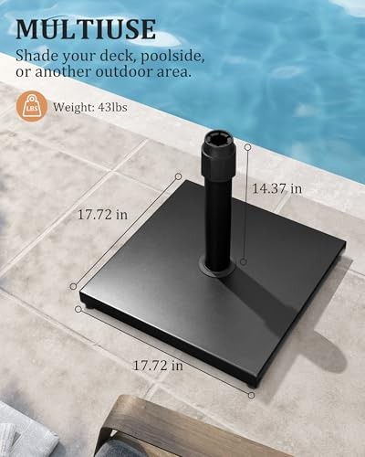 Patio Umbrella Base - Heavy Duty Outdoor Patio Market Umbrella Stand for Deck