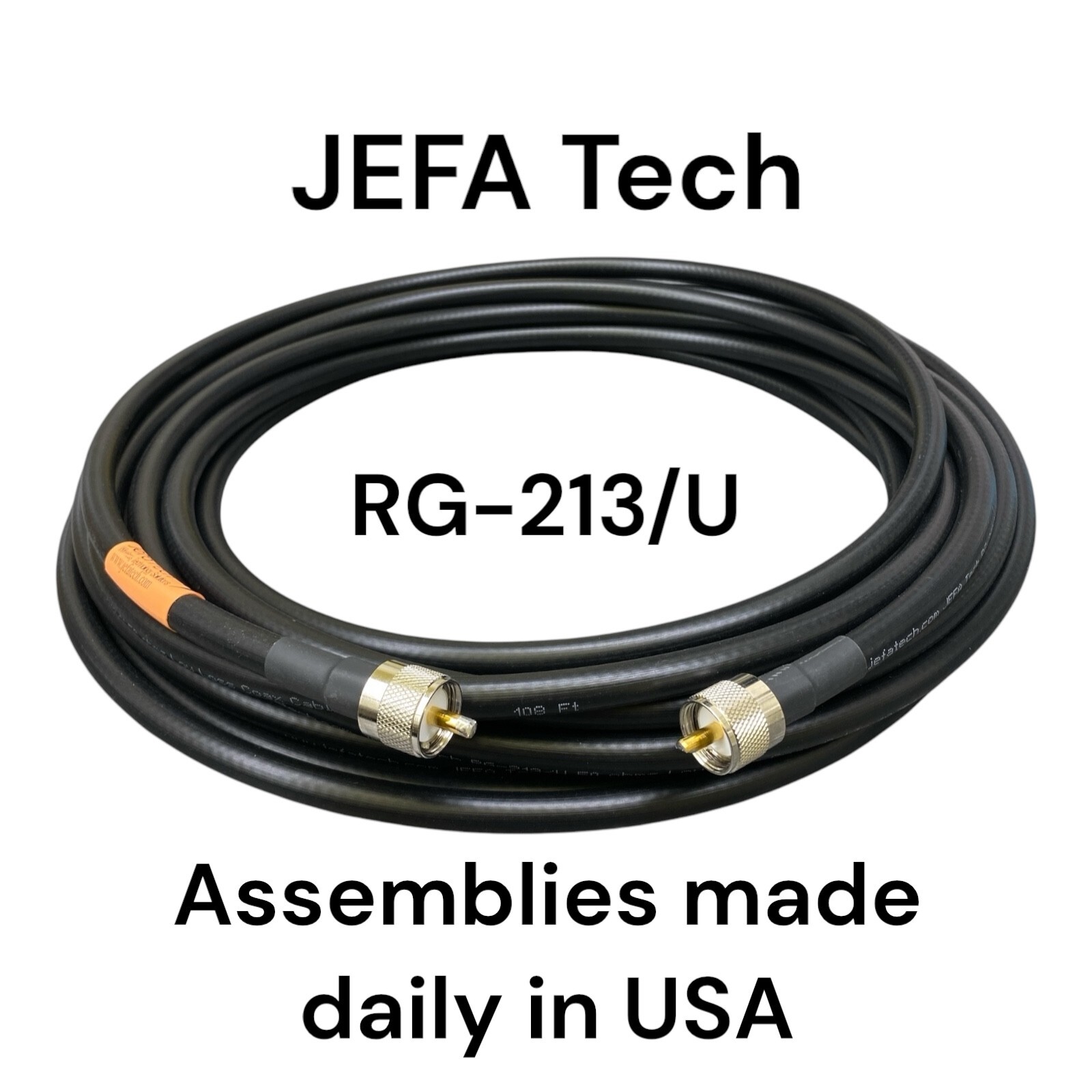 JEFA Tech Premium RG-213 MILSPEC Ham Radio CB Radio Coax Cable PL-259 lot