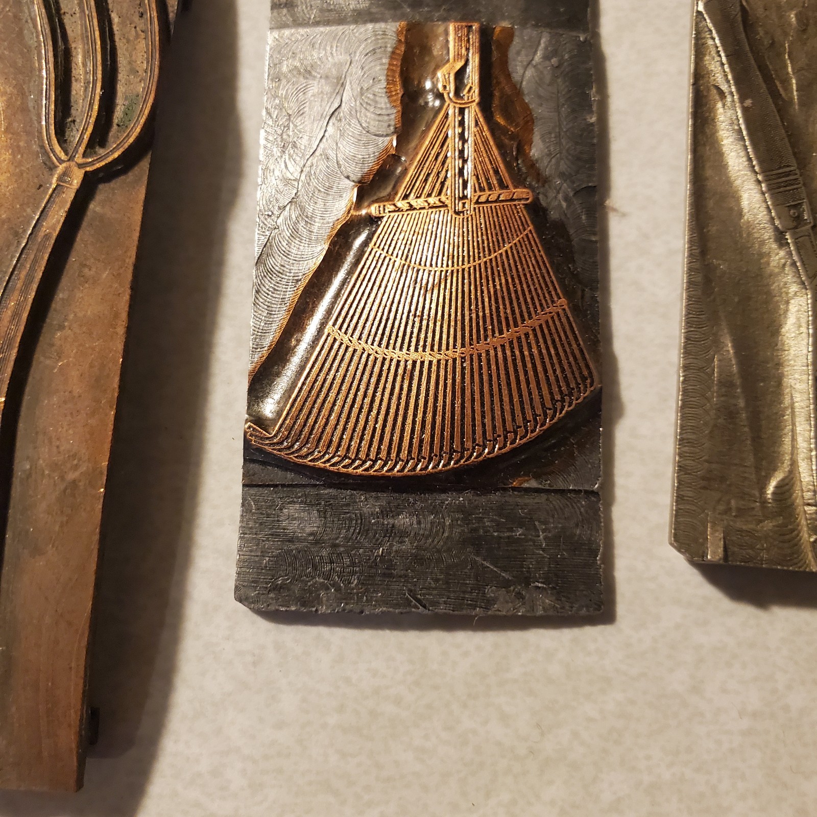 Vintage Letterpress Printing Blocks Gardening Tools