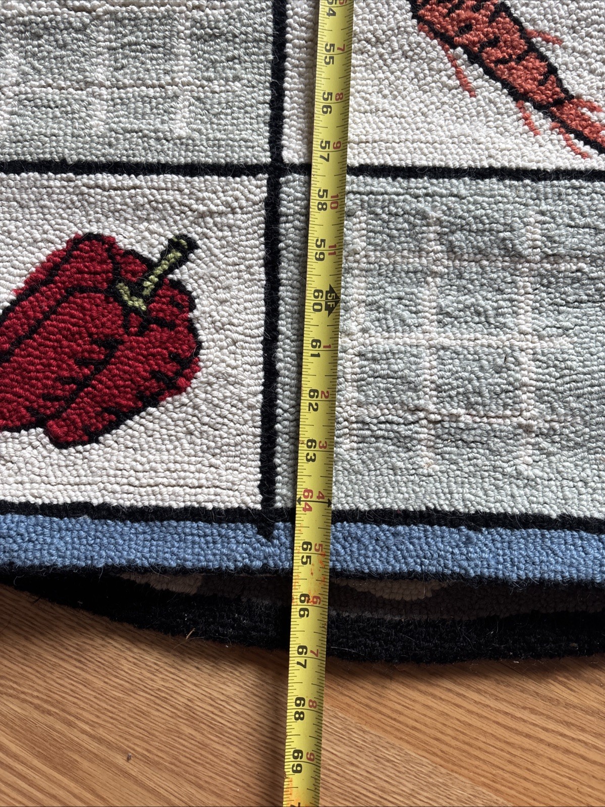 Claire Murray * Vegetables Garden RUNNER * 100% Wool Hand-made Rug 24x65