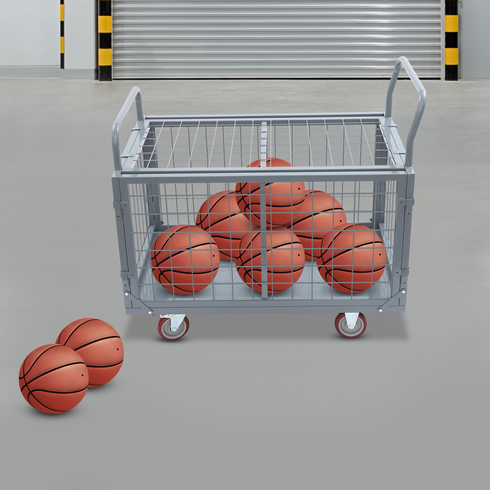 5-in-1 Heavy Duty Platform Cart With Cage Push Cart For Grocery & Warehouse ﻿