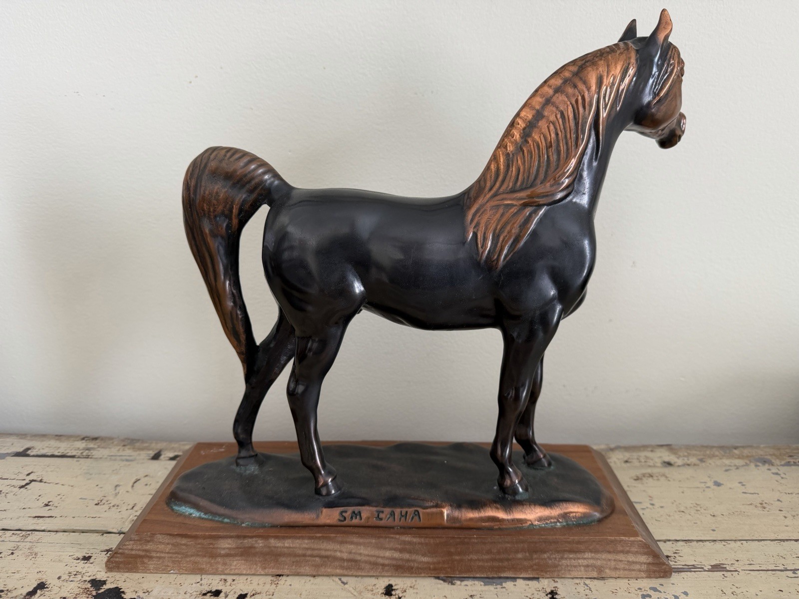 Gladys Brown Edwards (?) Champion Arabian Horse Bronze Sculpture Dressage Trophy