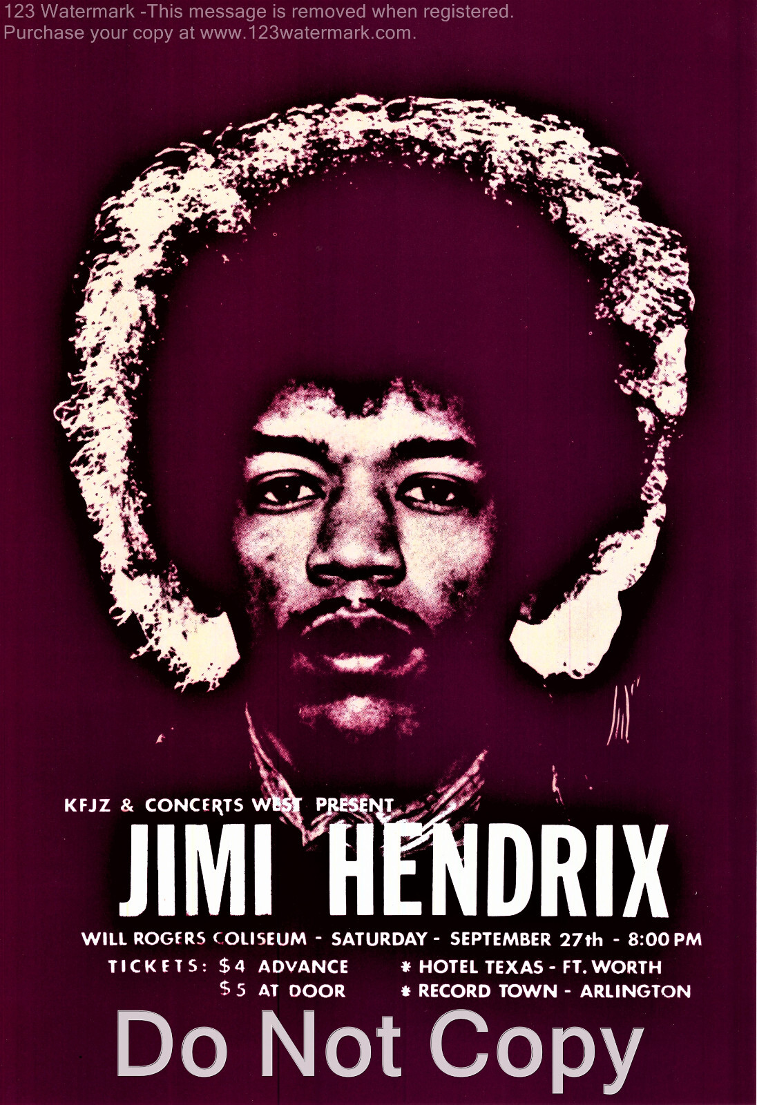 JIMI HENDRIX EXPERIENCE POSTER SHOW 12"x18"