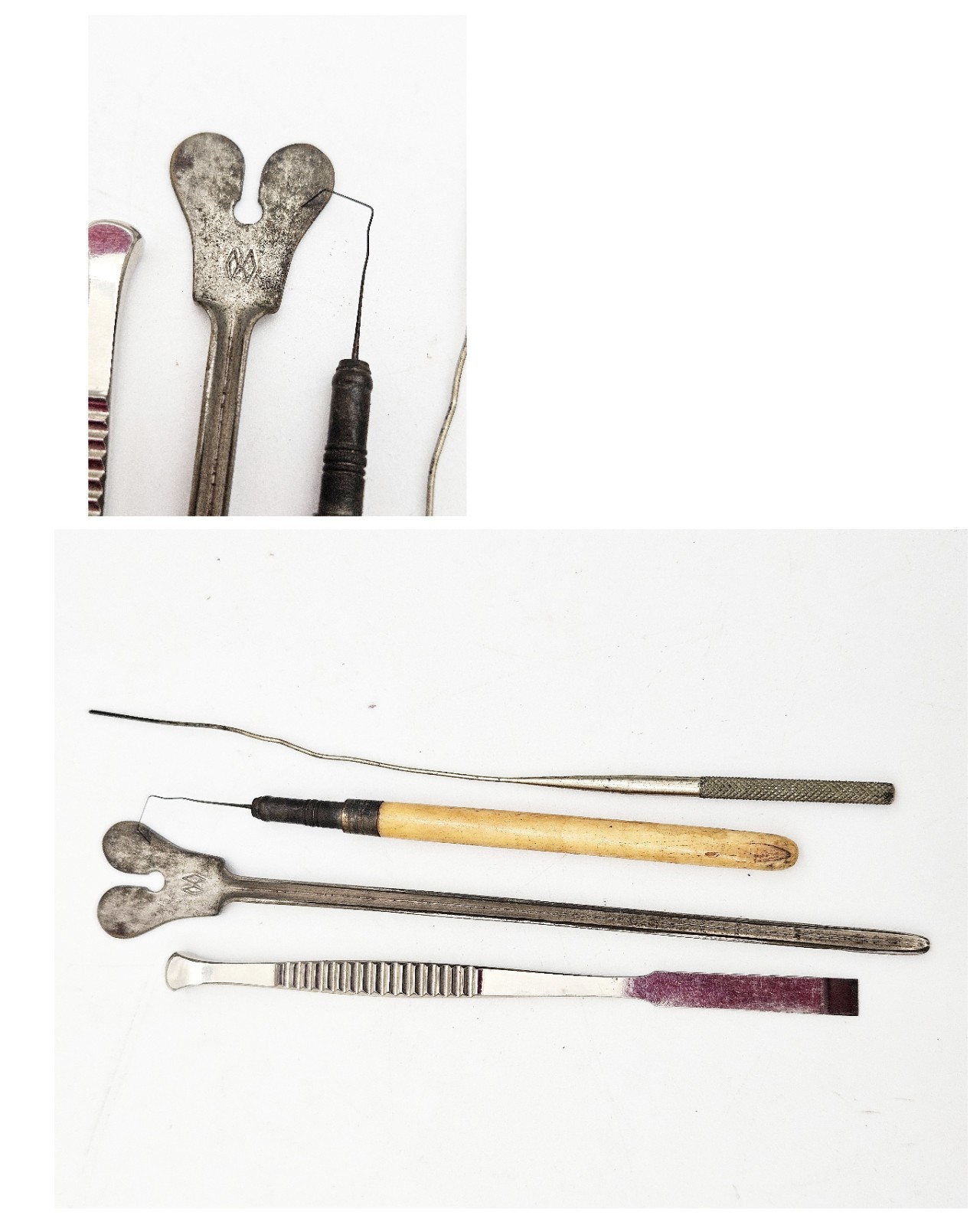 Antique Surgical Set Medical Scalpel Forceps Instrument Tool Case Bausch & Lomb