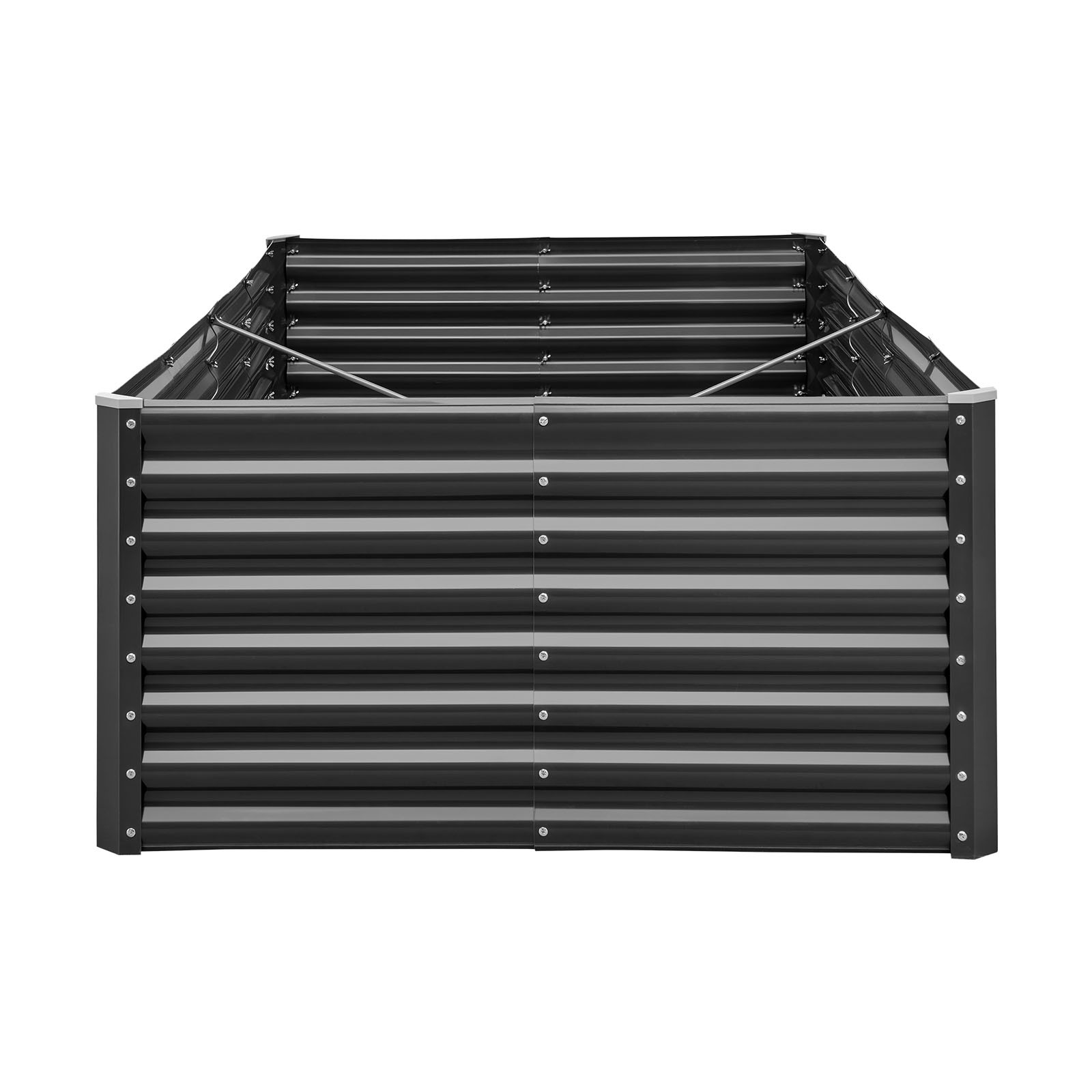 Uimoso Metal Raised Garden Bed Galvanized Planter Box 8x4x2 ft Outdoor Dark Gray