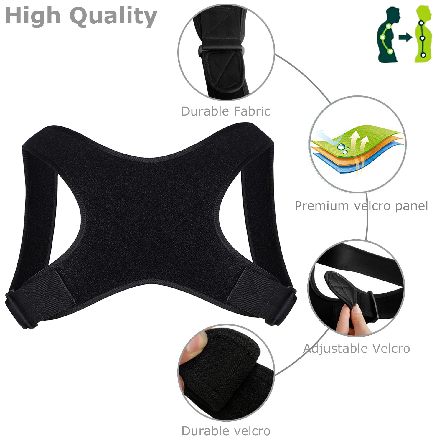 Back Posture Corrector Shoulder Straight Support Brace Belt Therapy Men Women