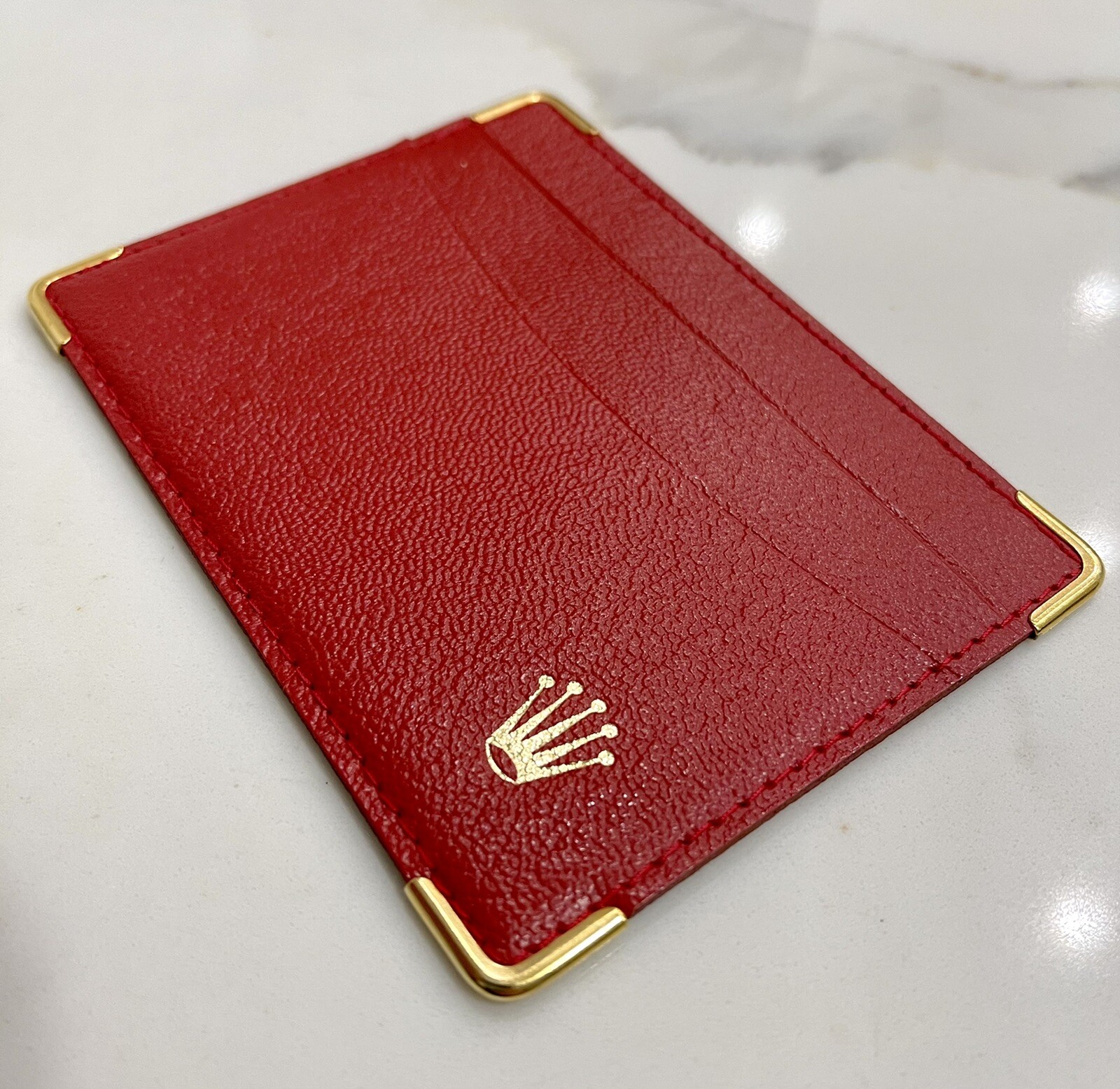 Original Vintage Rolex Red Leather Wallet 80-90s Booklet Manual / Papers Holder
