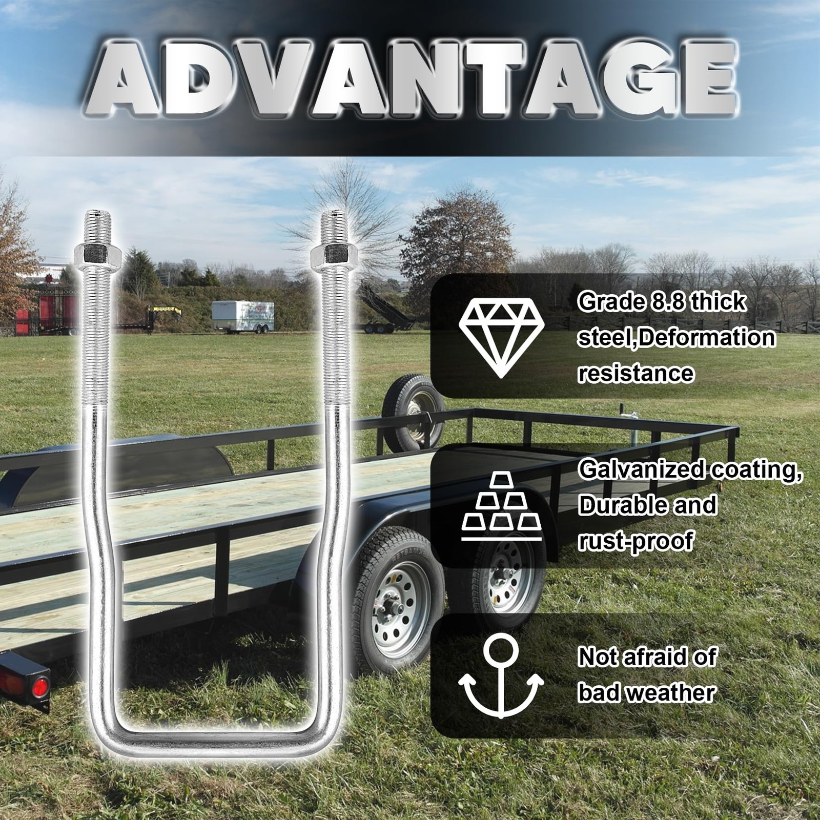 VONLX U-Bolt Spare Tire Carrier Holder Bracket for Trailer Side Mount 4 or 5 ...