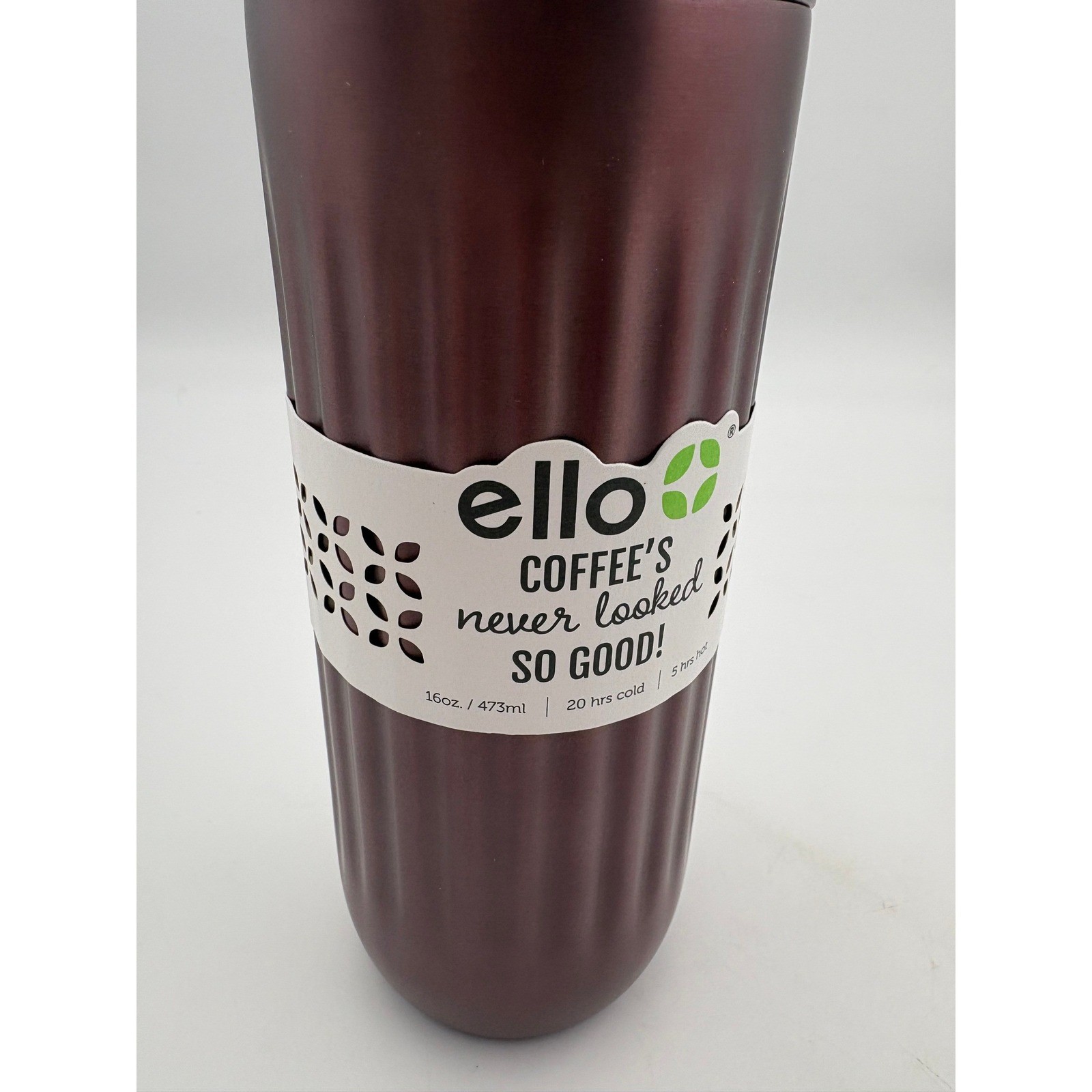Ello Vera Travel Mug Vacuum Insulated Stainless Steel Mocha 16oz New