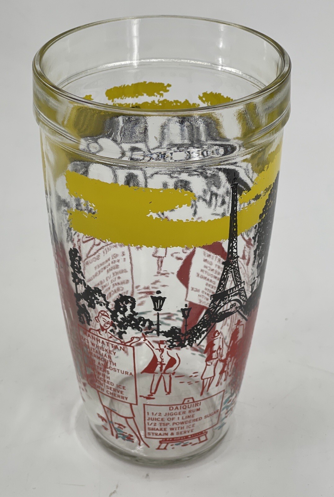 Vintage MCM Bloomfield Industries US Paris Cocktail Shaker w/Recipes Thick Glass