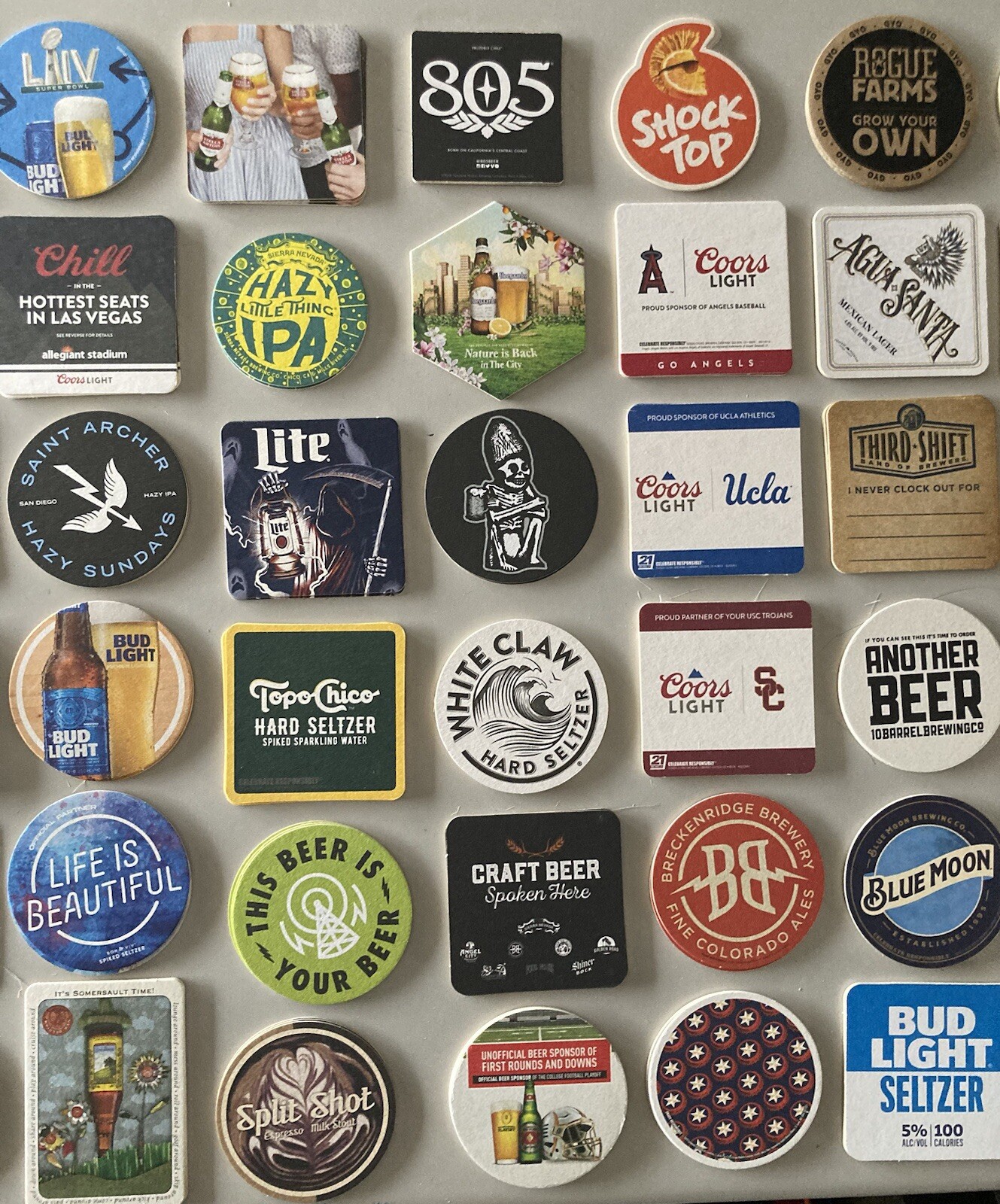 60 Unique Beer Bar Coasters Pint Glass mat coaster Craft Domestic Import Lot B