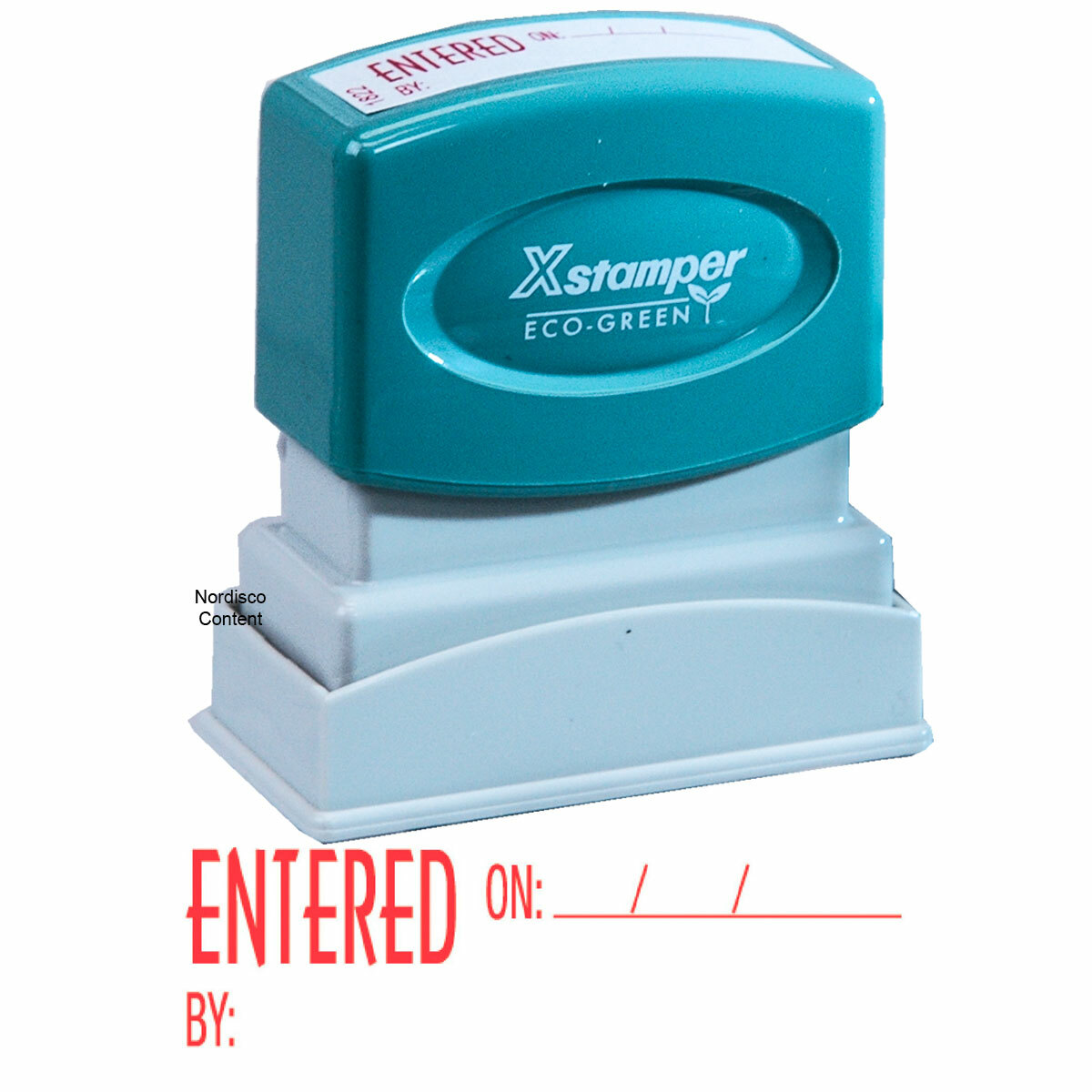 Xstamper 1822 ENTERED Stamp, Red Pre-Inked Stamp