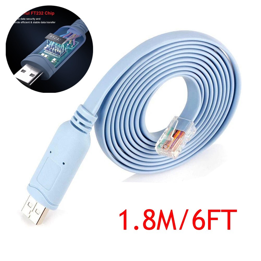 6ft Console Cable USB to RJ45 - Plug & Play Auto Driver for Laptop for Cisco