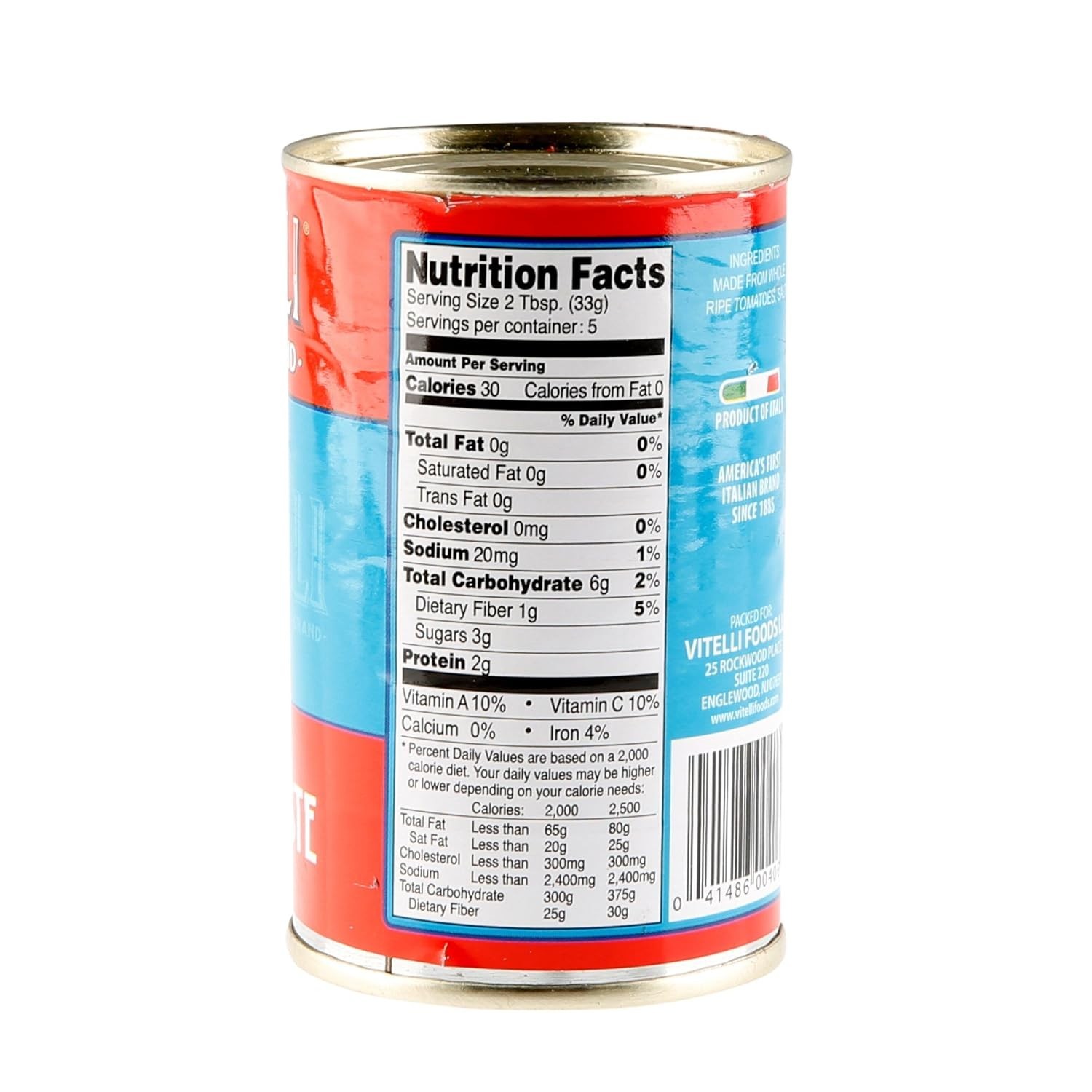 Luigi Vitelli Italian Tomato Paste 6 Oz Cans- 4 Pack-FREE SHIPPING