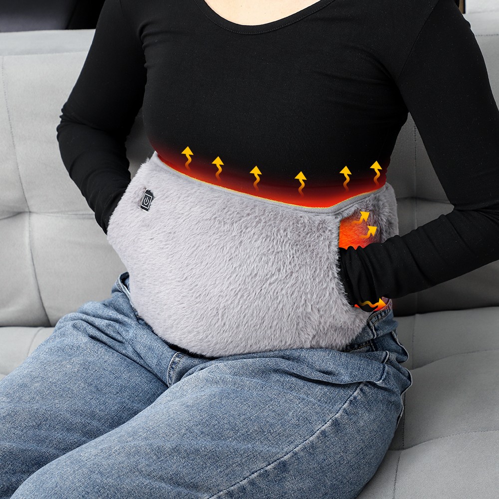 USB Powered Heating Waist Abdomen Belt, Electric Heating Pad with Hand Pockets