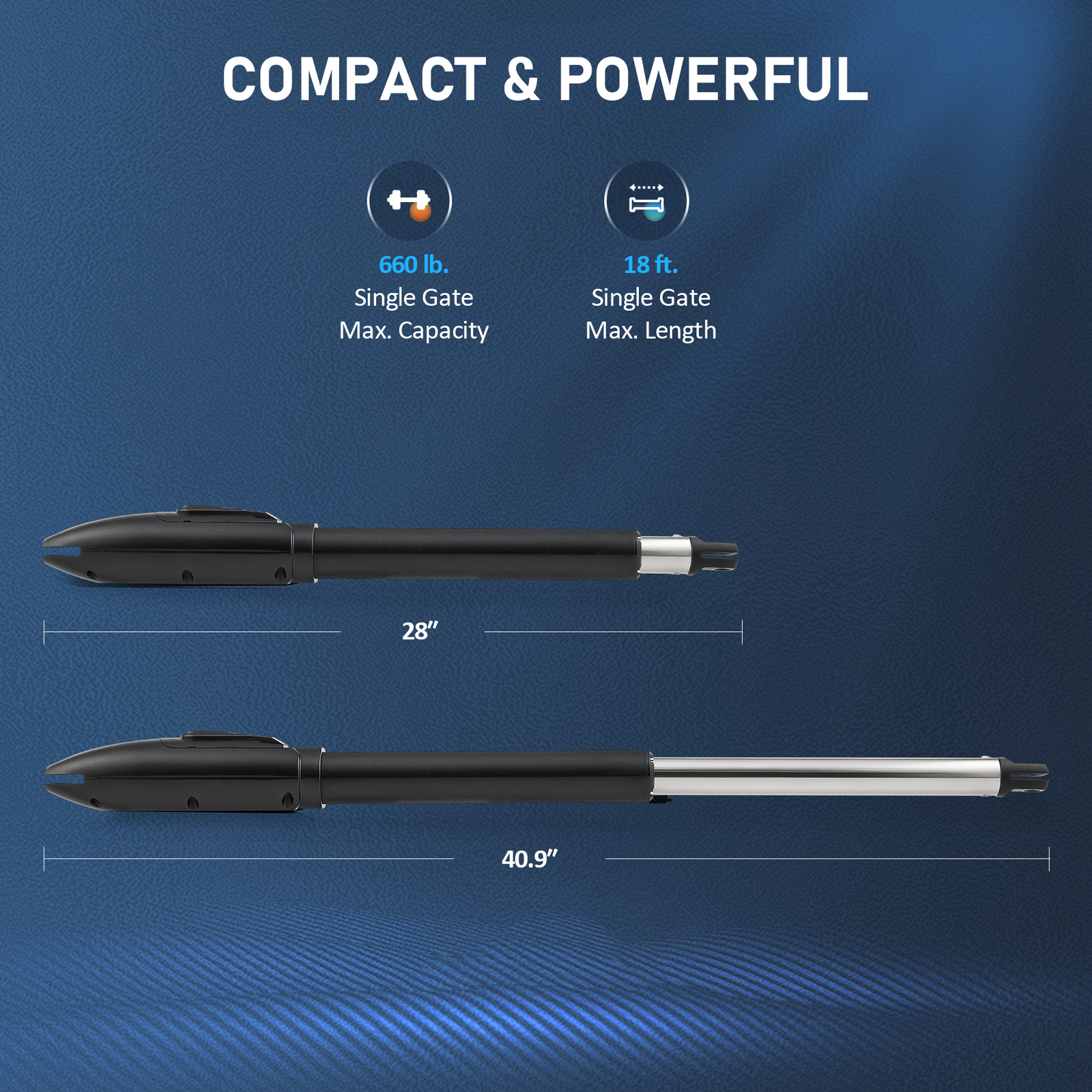 CO-Z Automatic Gate Opener Kit for Dual Swing Gate up to 660lb 5.9ft with Remote
