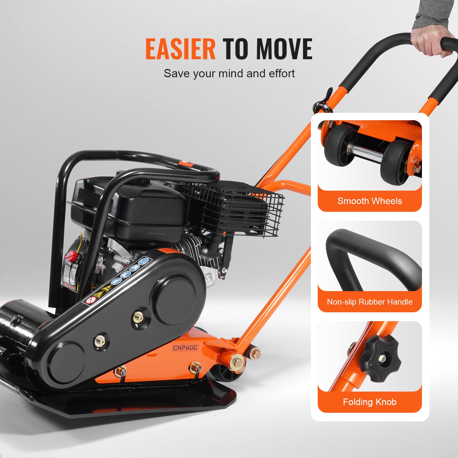 Plate Compactor 2.8/6.5 HP Force Vibratory Compaction Tamper for Walkways,Patios