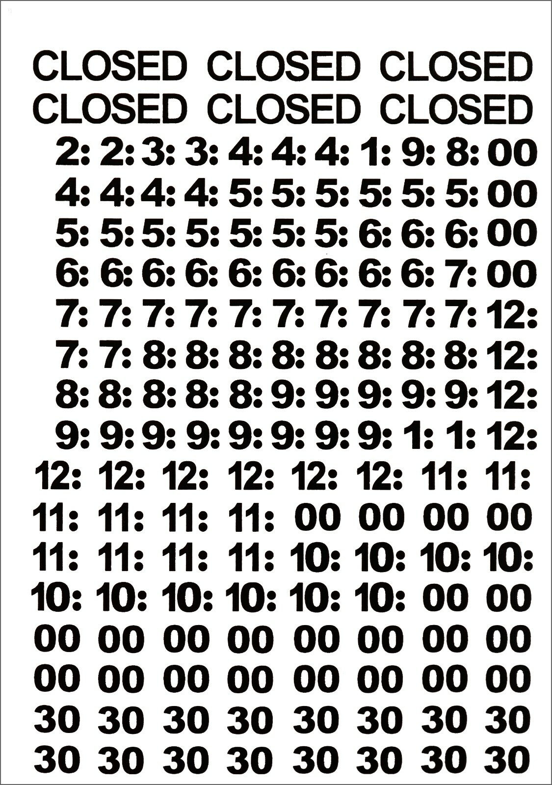 OPEN CLOSED BUSINESS OPEN HOURS SIGN Store Hours of Operation Window Glass Door
