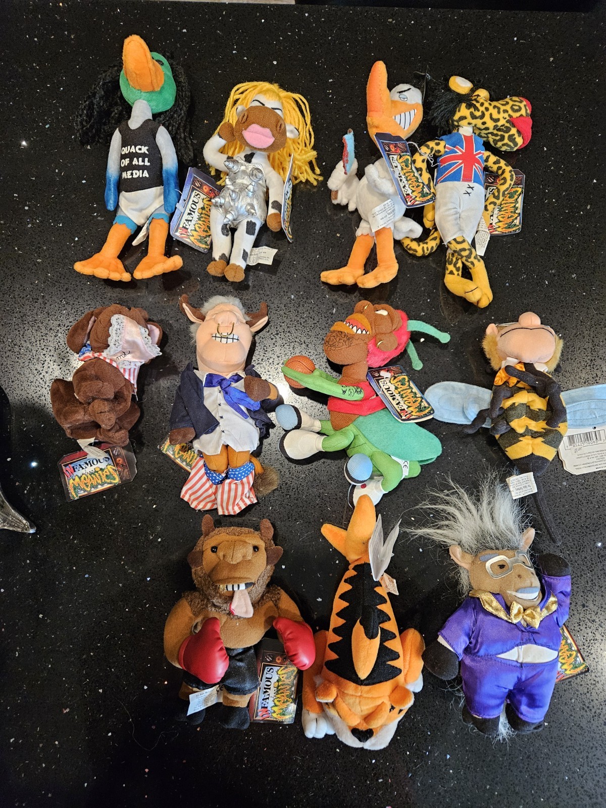 Lot Of 13 Assorted Vintage 1998 Infamous Meanies Meanies Beanbag Plush NWT