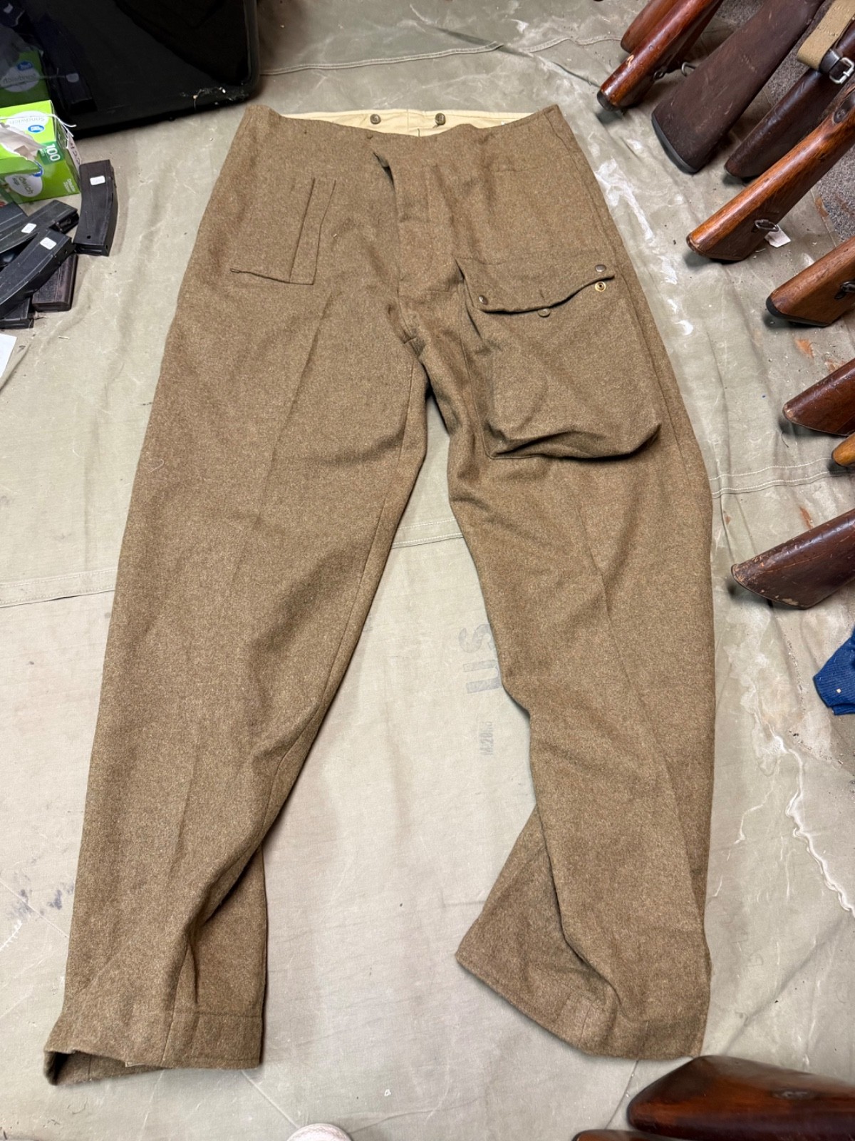 WWII BRITISH ARMY P1937 P37 WOOL BATTLEDRESS FIELD TROUSERS-SIZE 3XLARGE